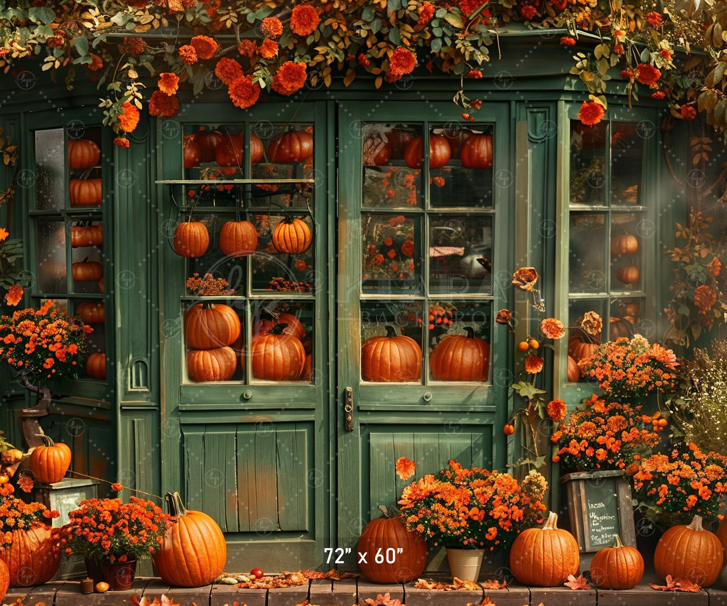 Pumpkin & Flower Shoppe Backdrop