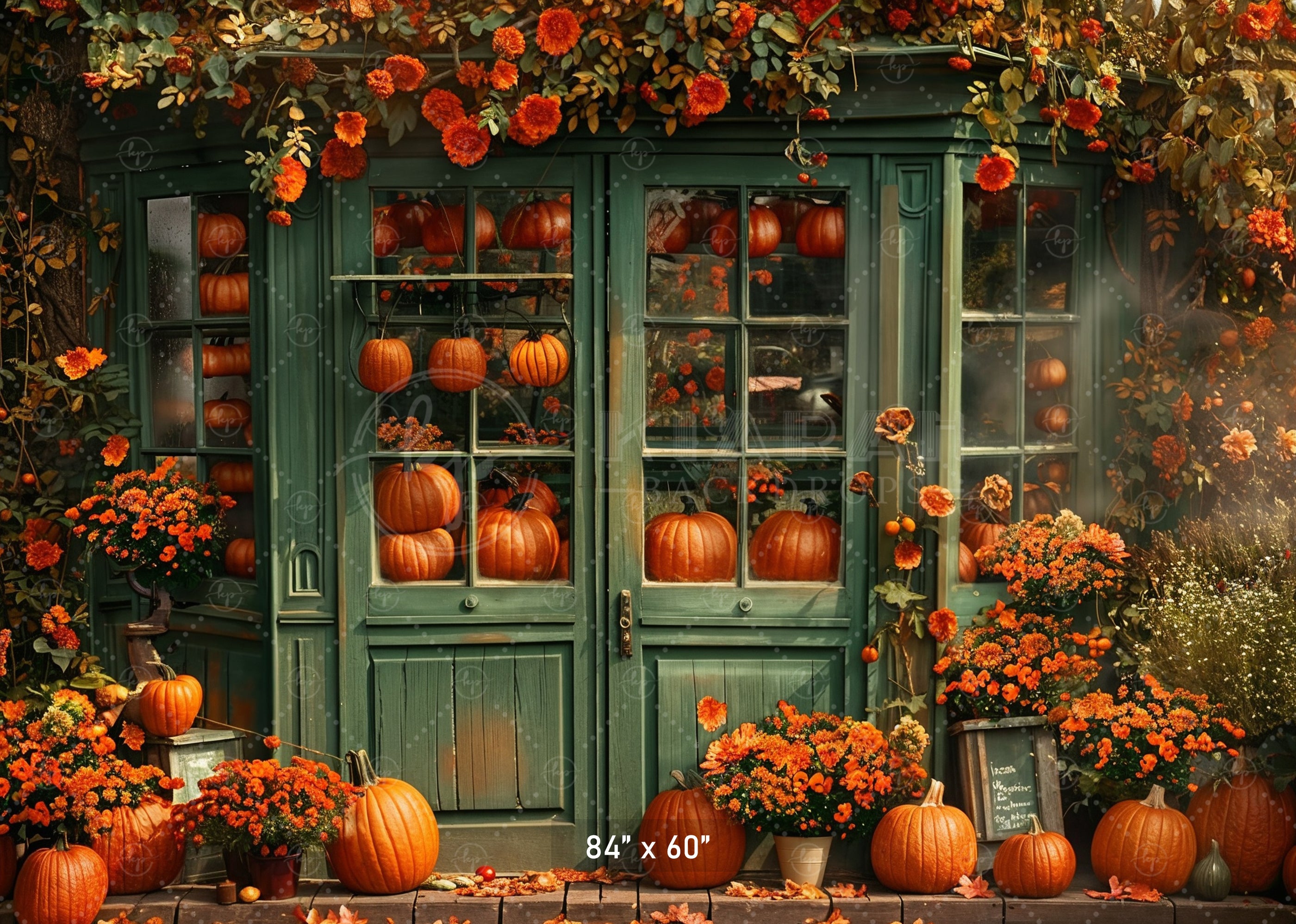 Pumpkin & Flower Shoppe Backdrop