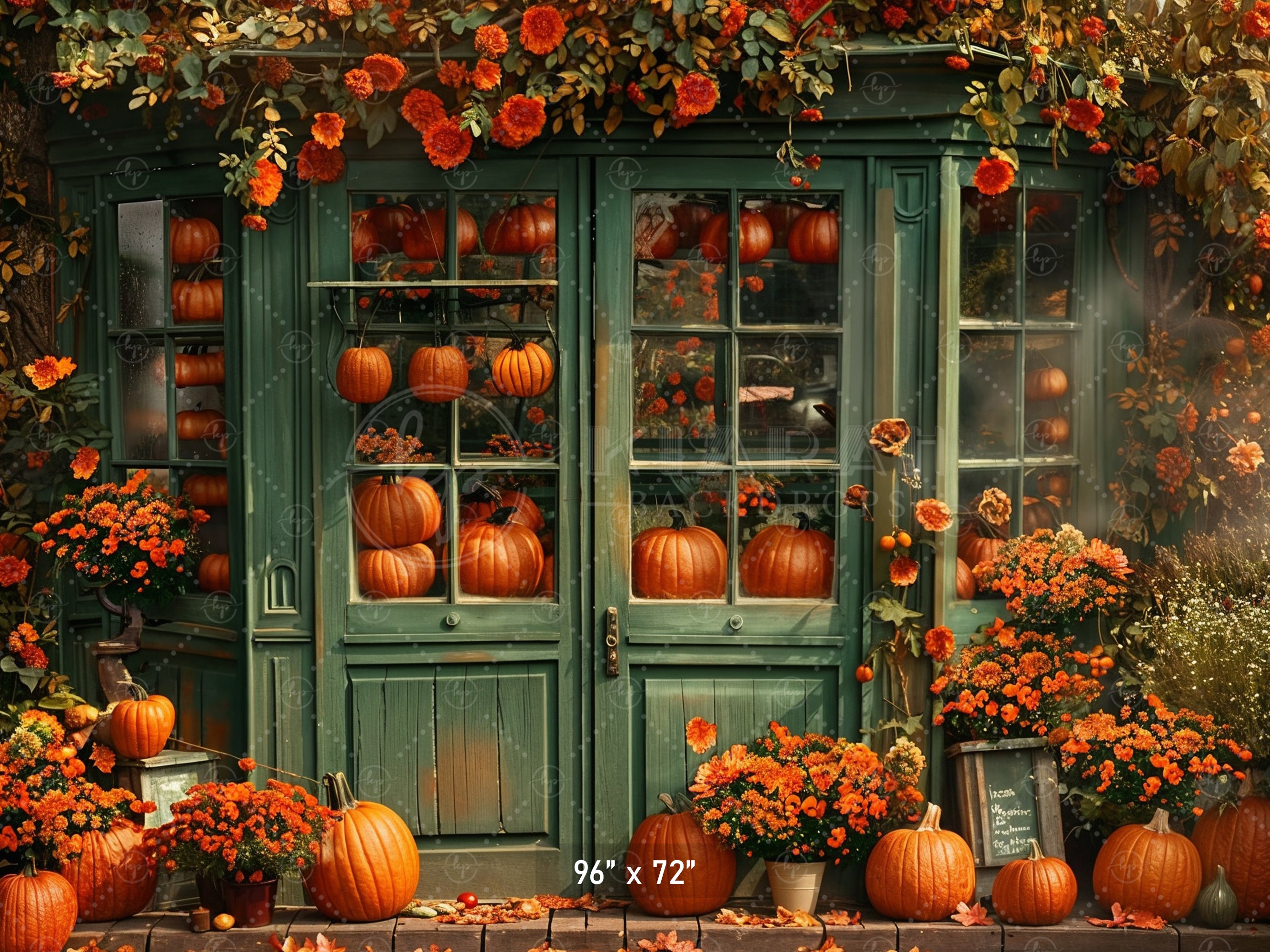 Pumpkin & Flower Shoppe Backdrop