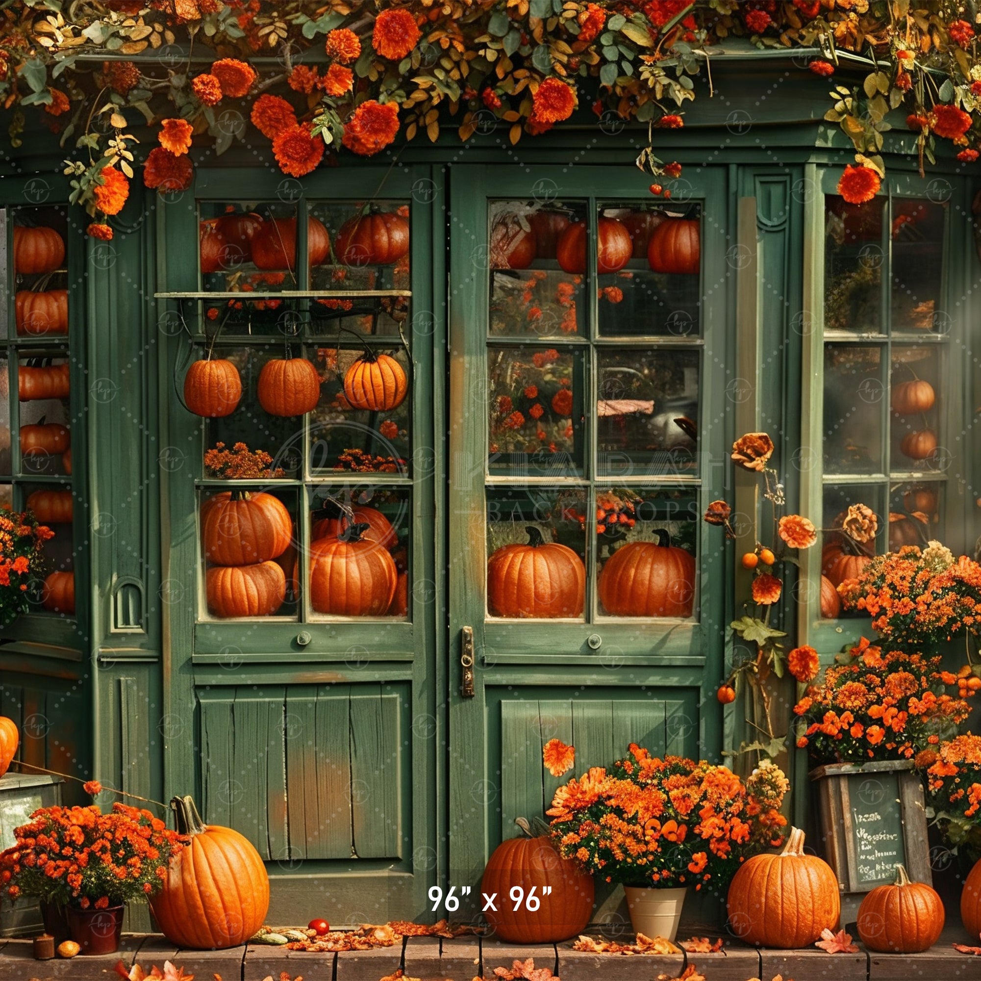 Pumpkin & Flower Shoppe Backdrop