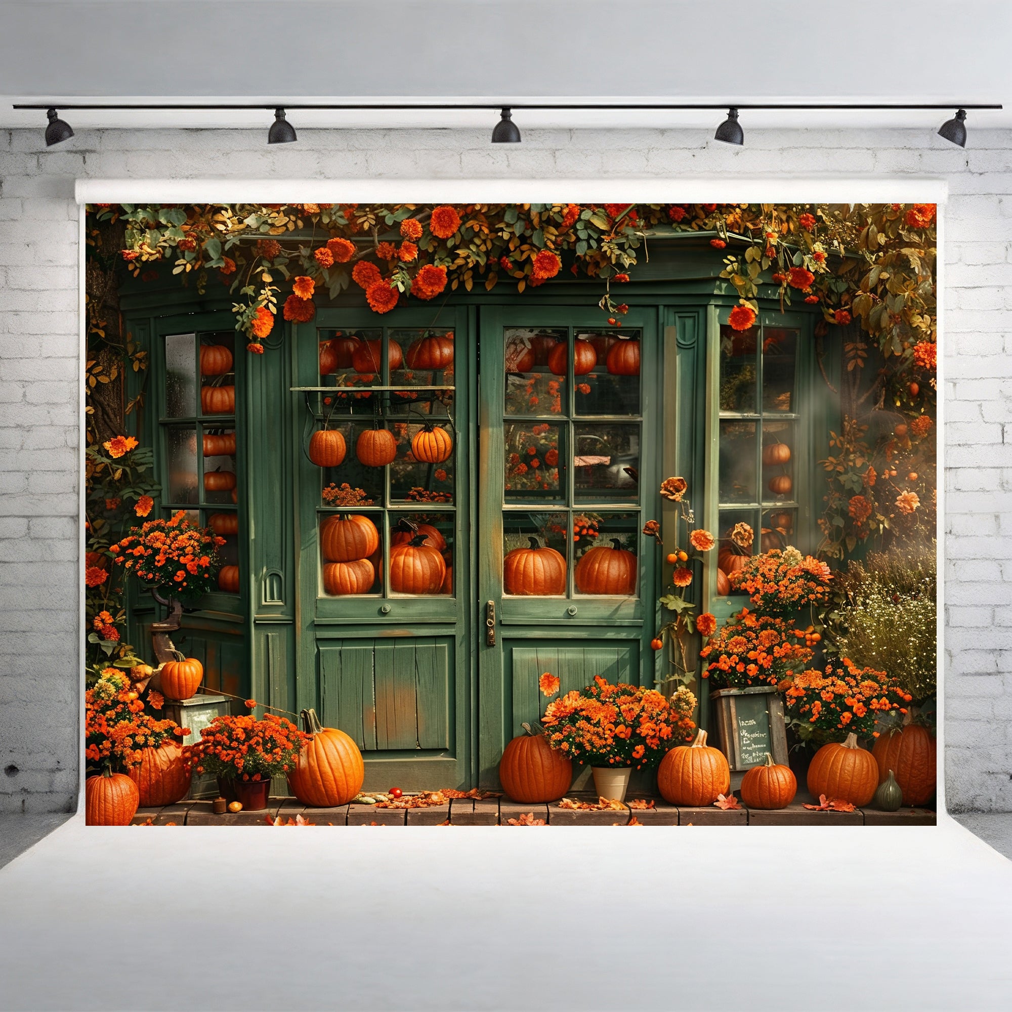 Pumpkin & Flower Shoppe Backdrop