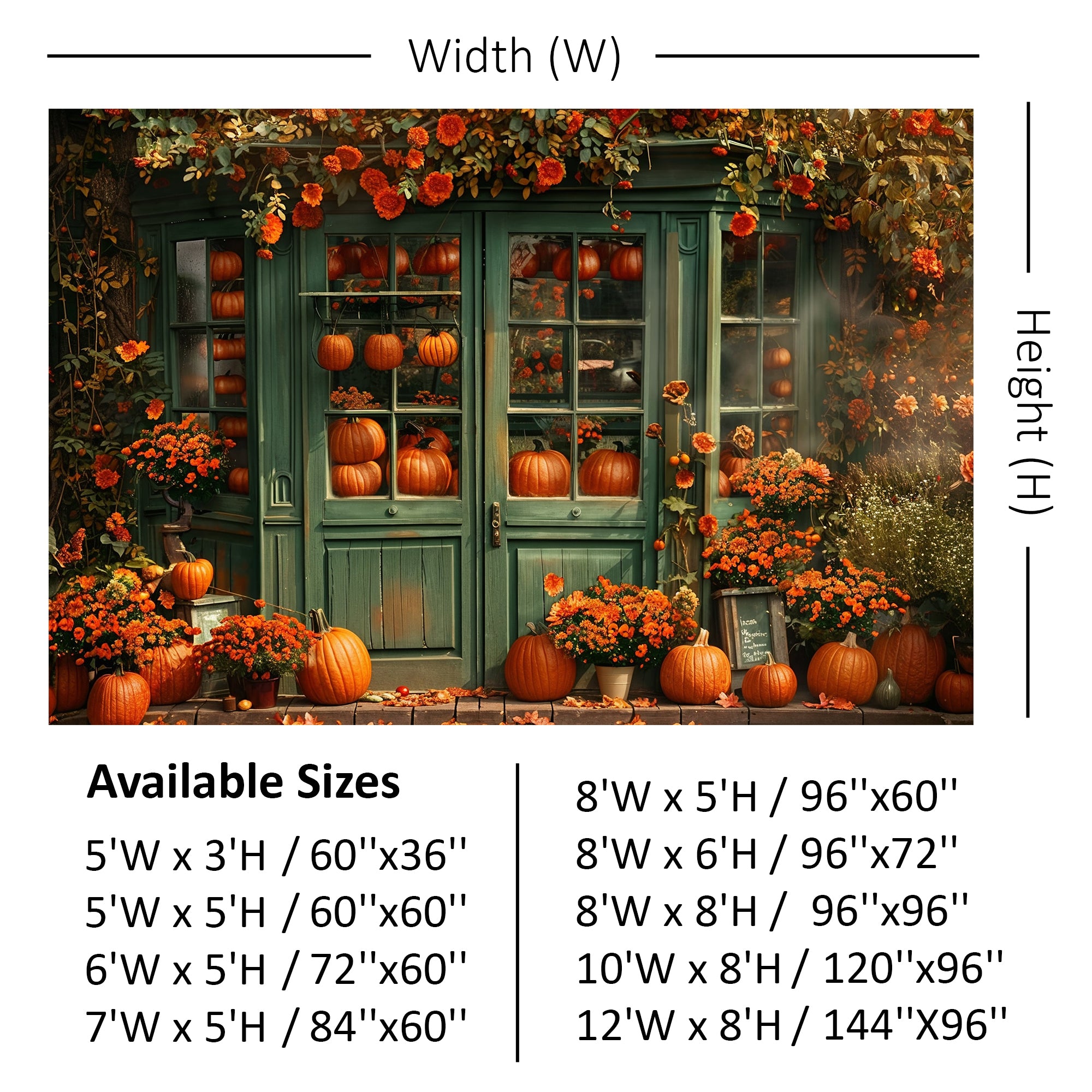 Pumpkin & Flower Shoppe Backdrop