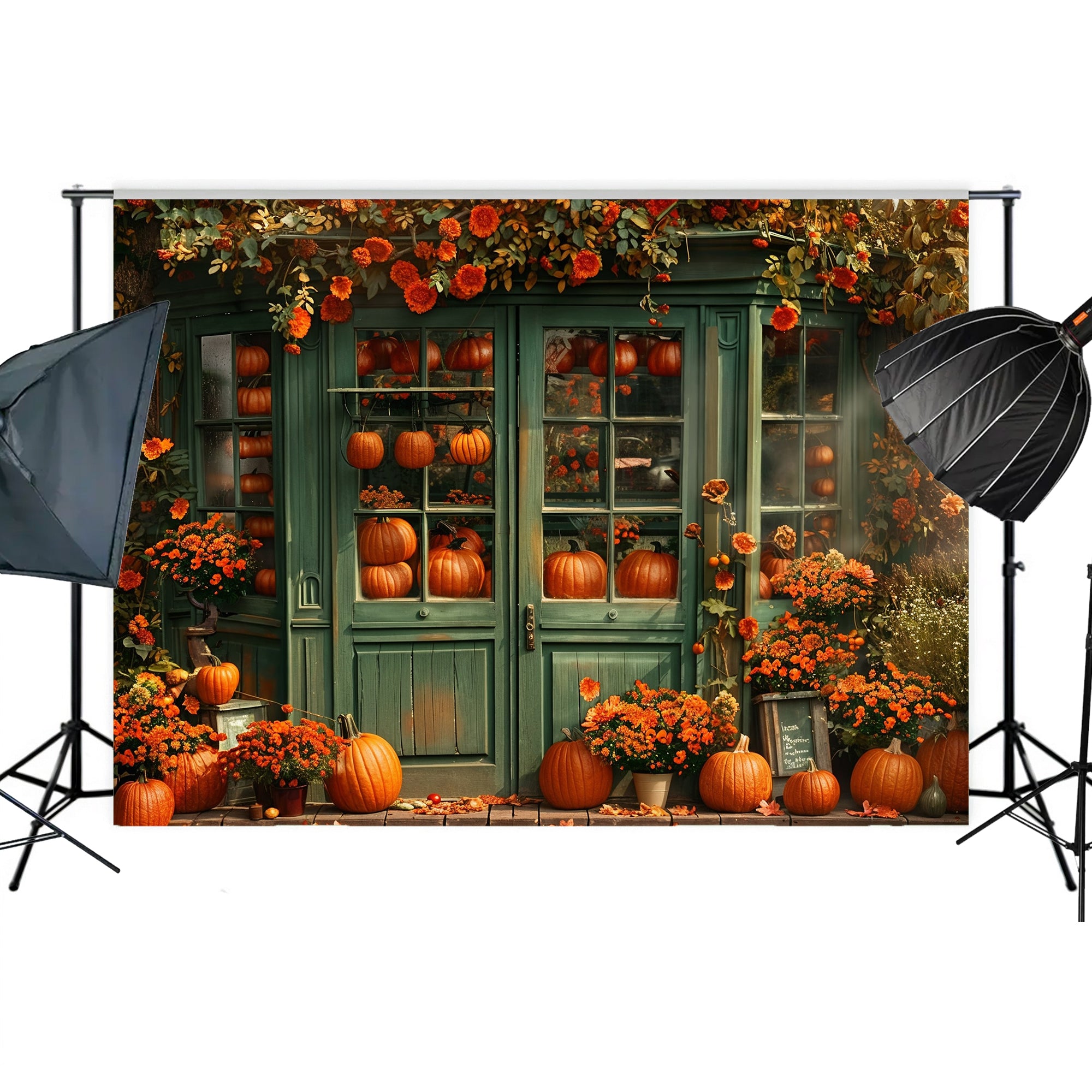 Pumpkin & Flower Shoppe Backdrop