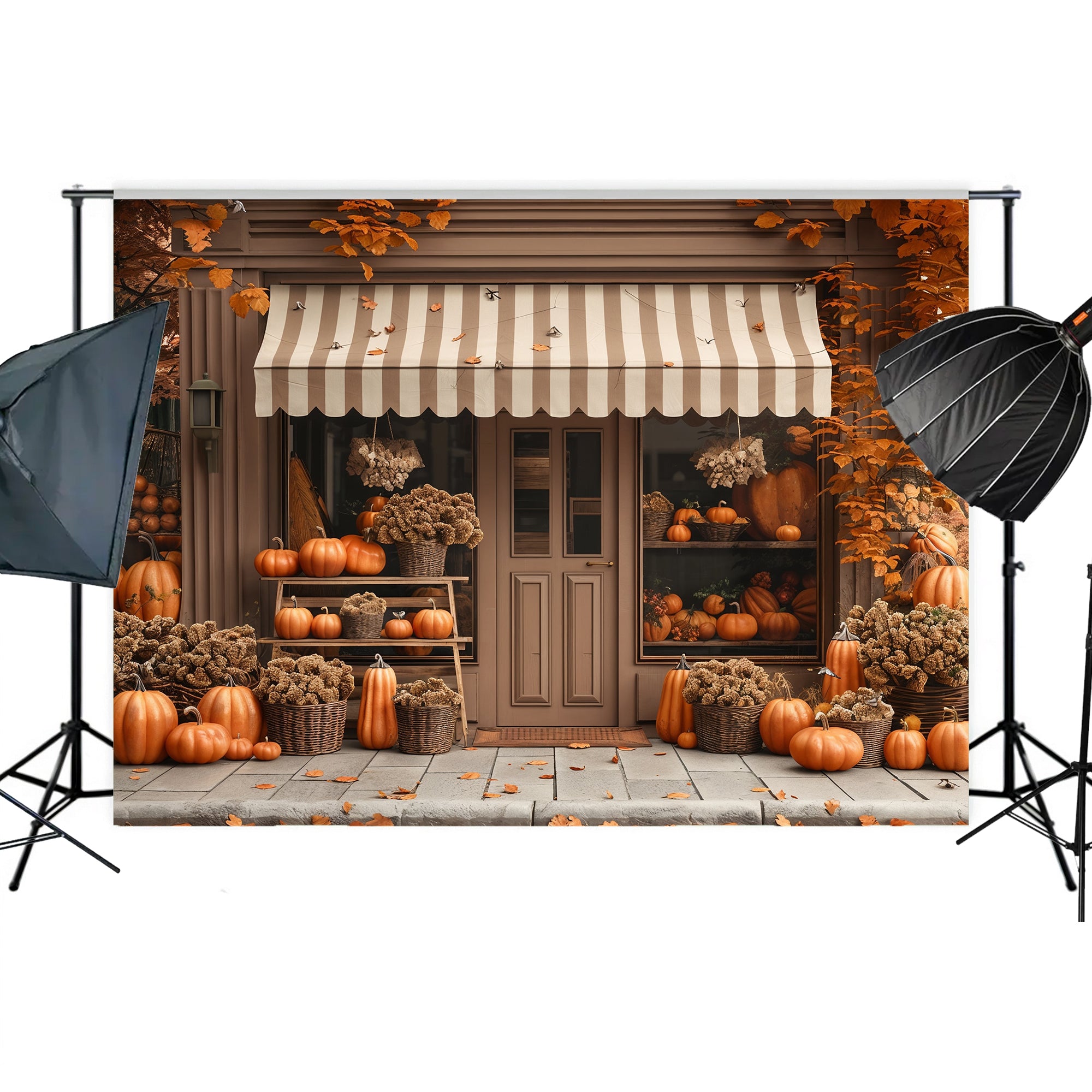 Rustic Pumpkin Market Backdrop