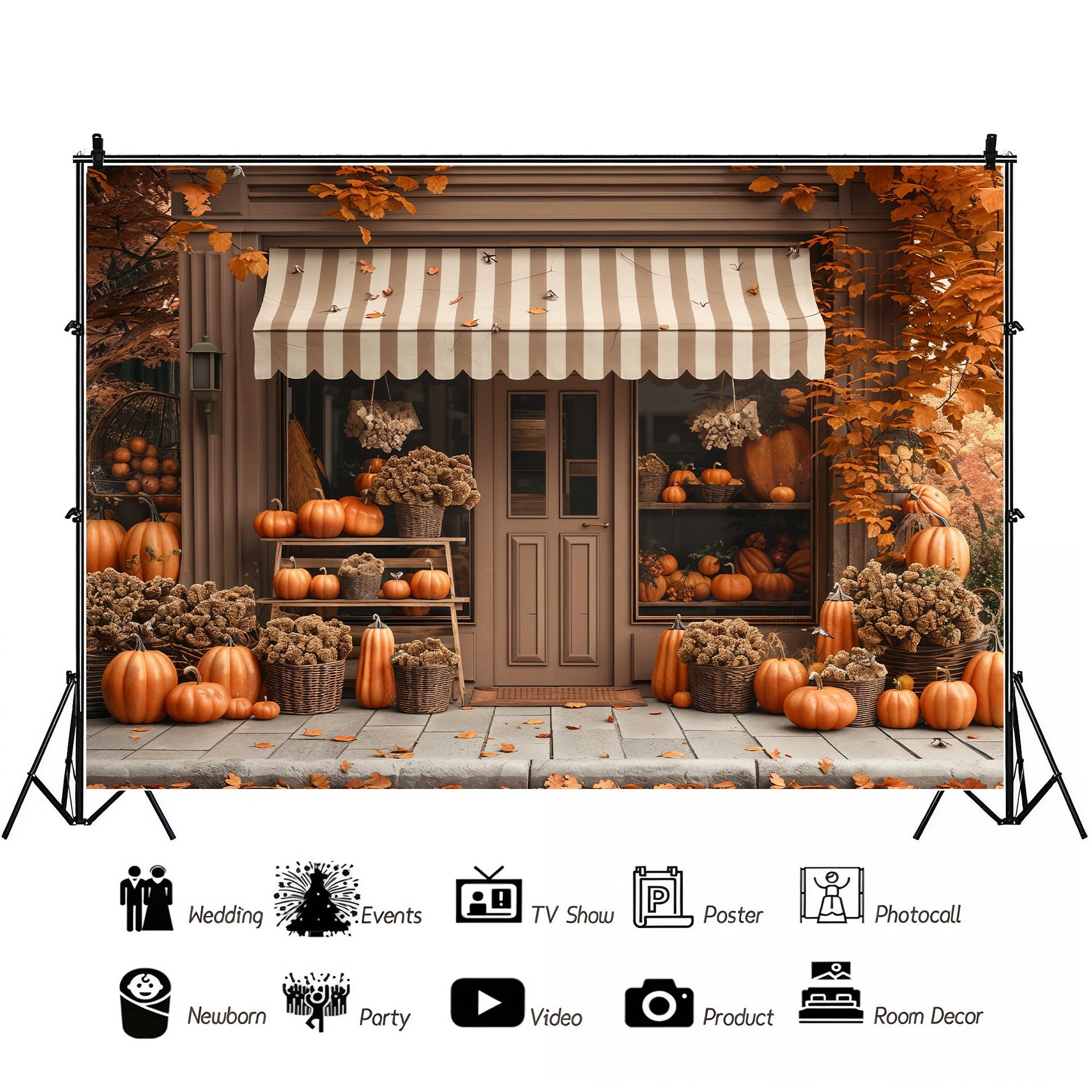 Rustic Pumpkin Market Backdrop