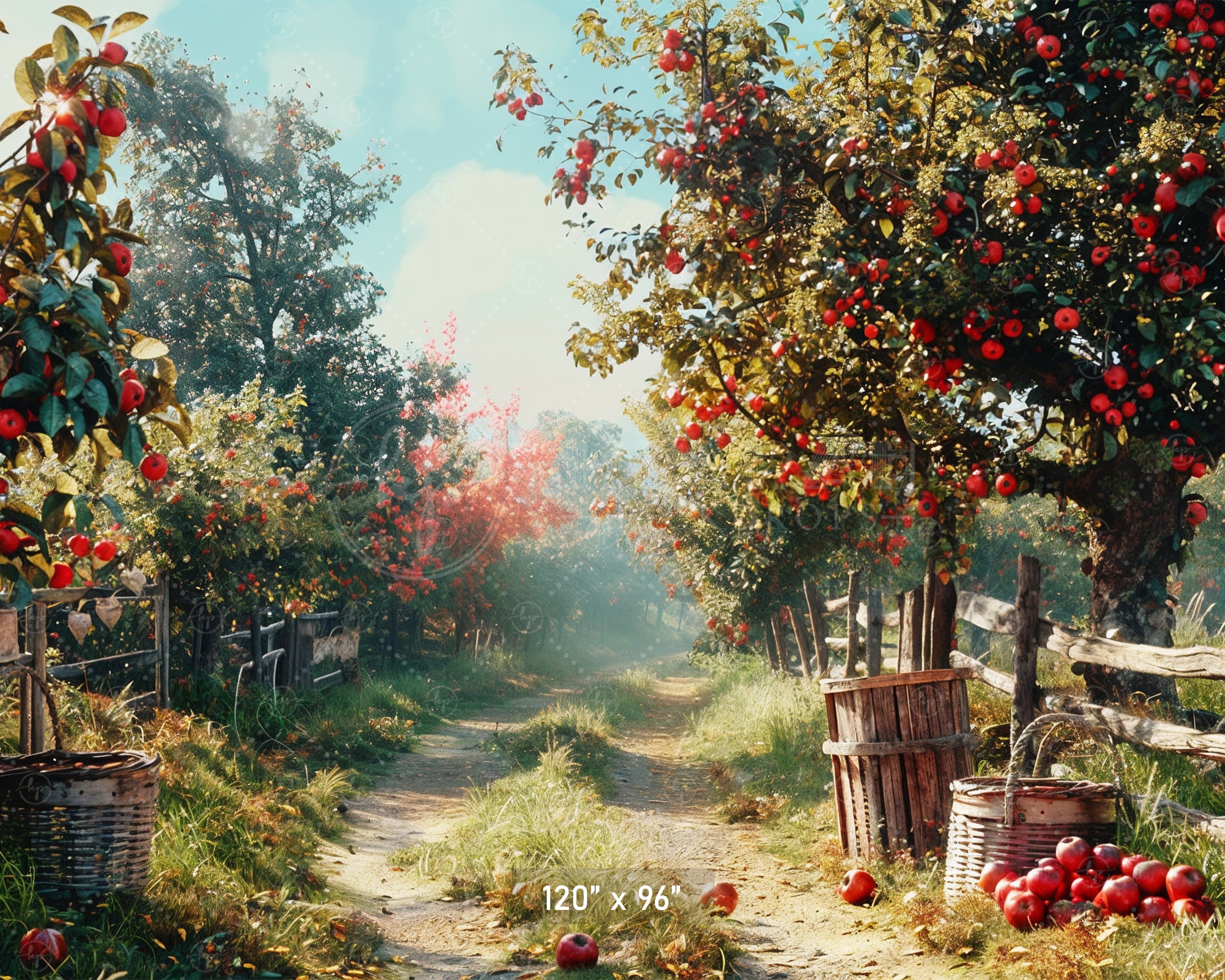 Apple Orchard Pathway Backdrop