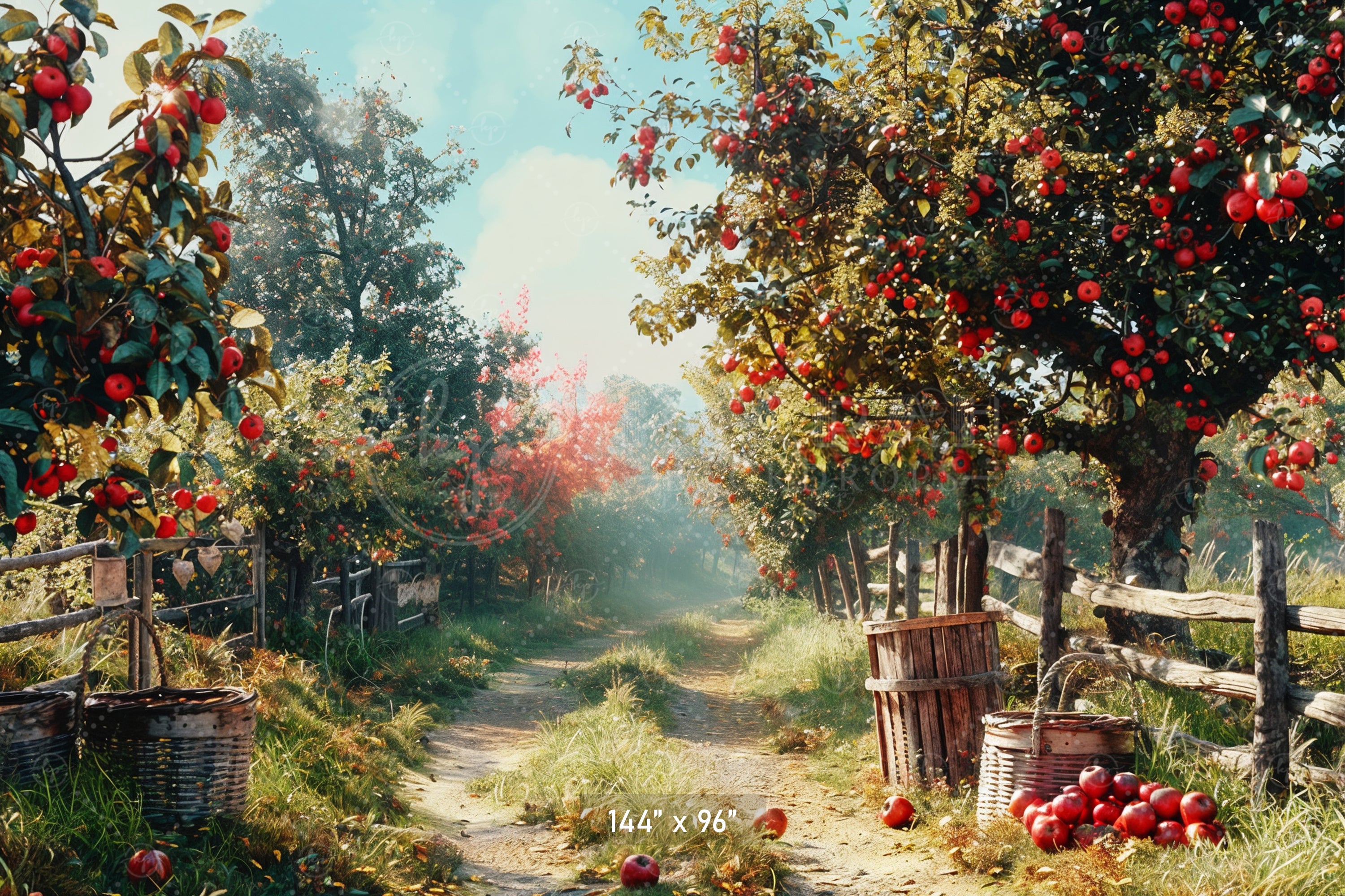 Apple Orchard Pathway Backdrop
