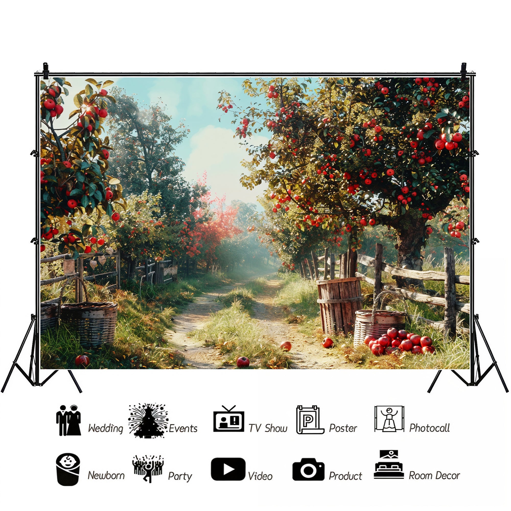 Apple Orchard Pathway Backdrop