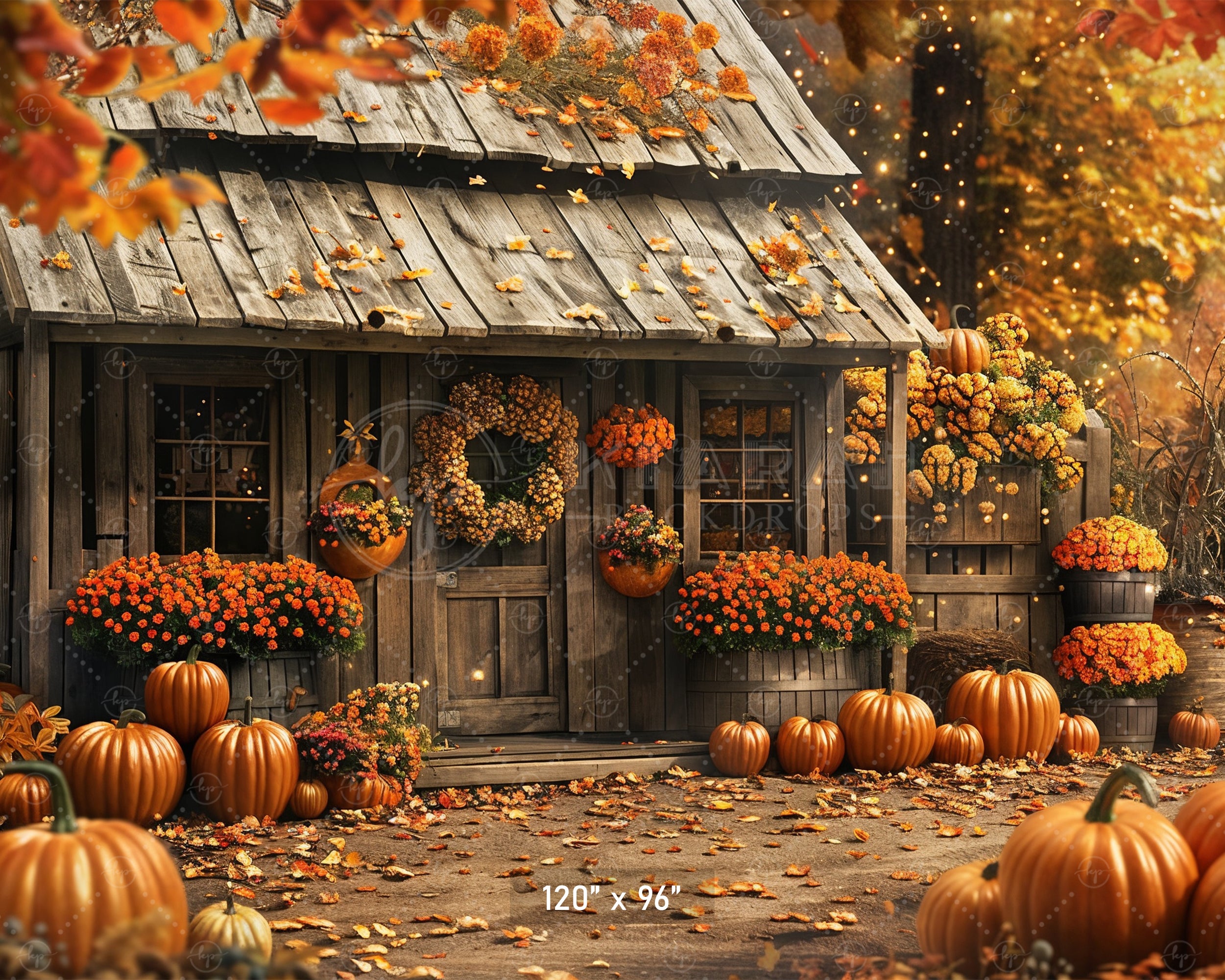 Autumn Cottage Garden Backdrop