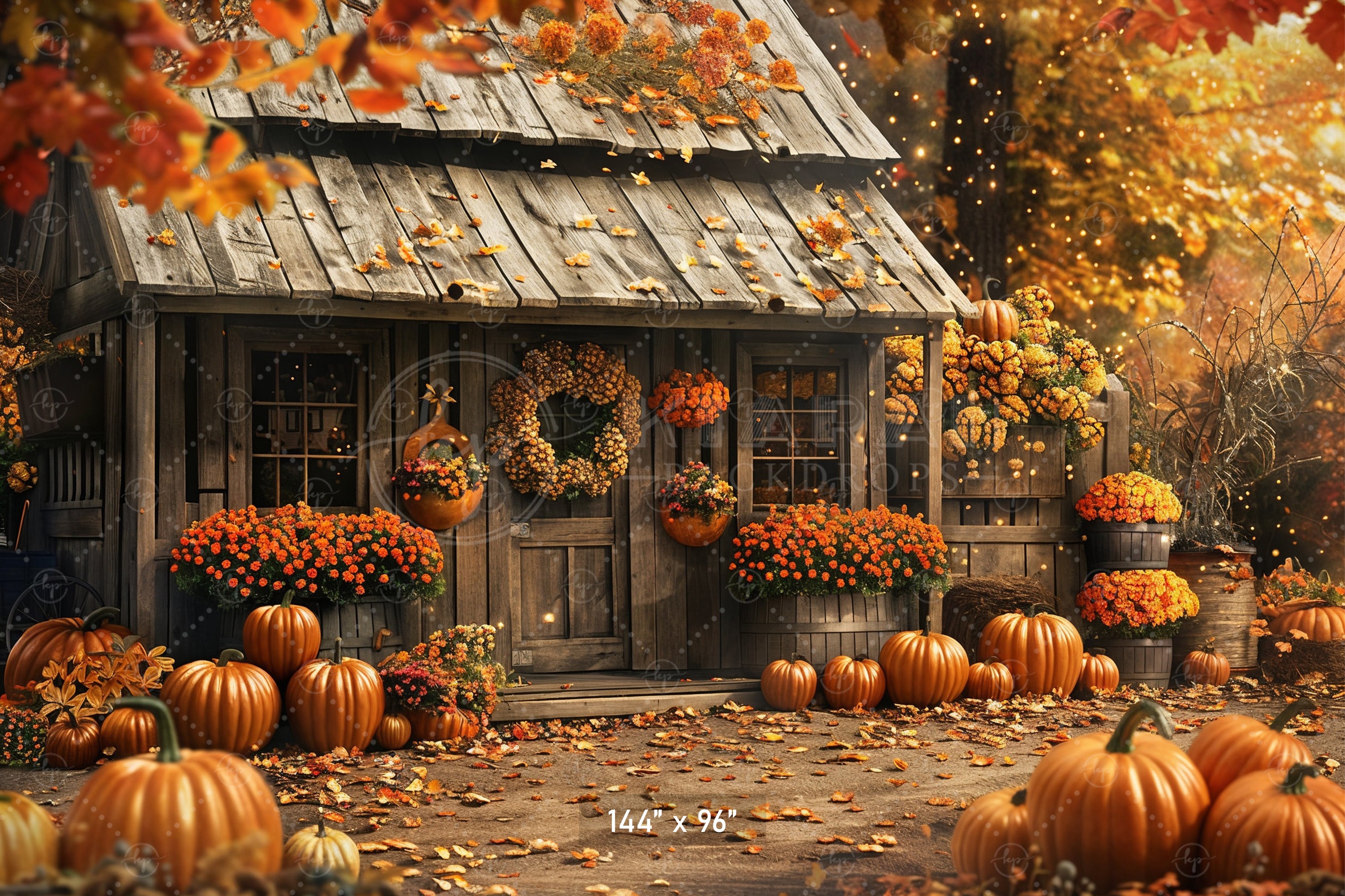 Autumn Cottage Garden Backdrop