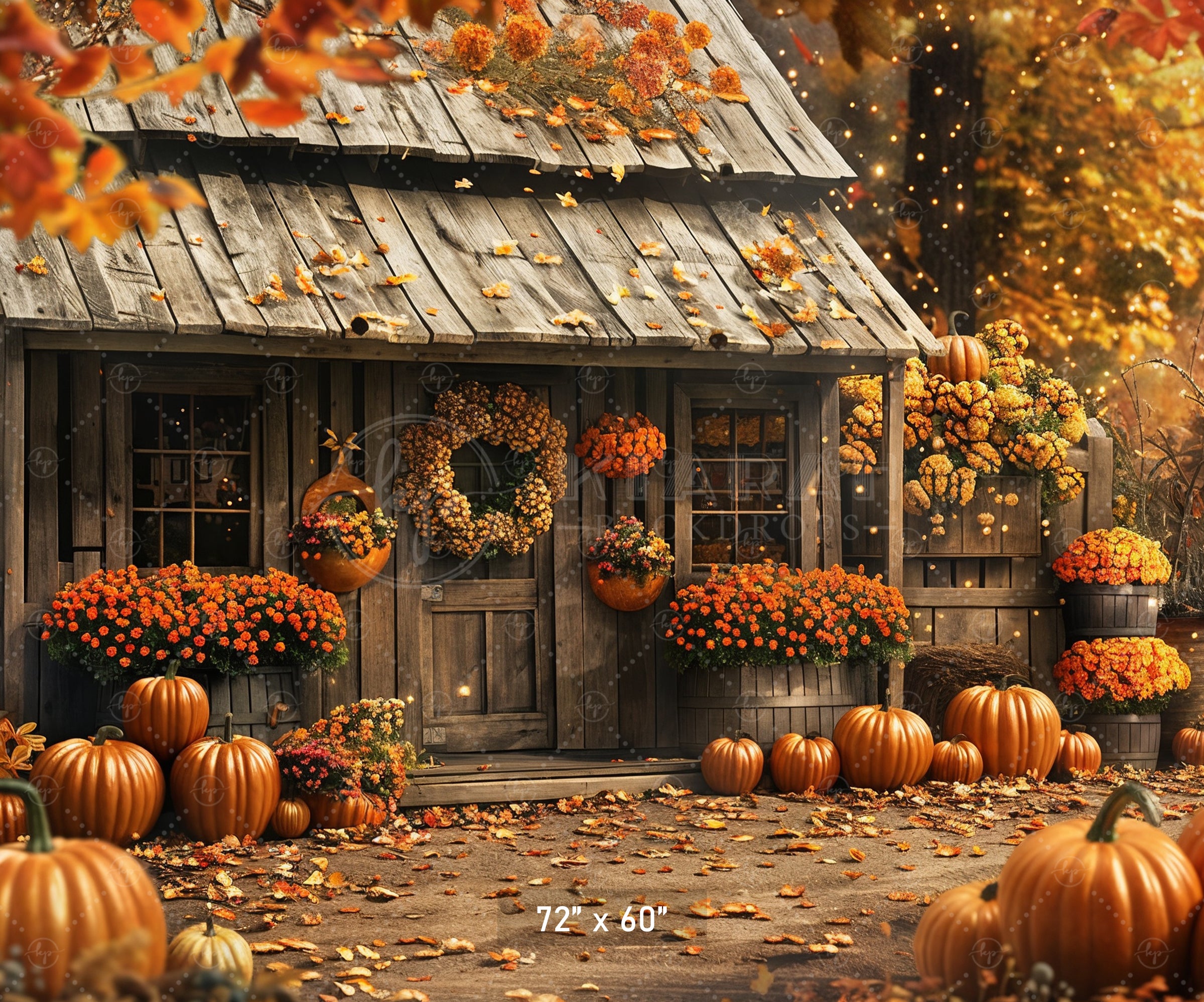 Autumn Cottage Garden Backdrop