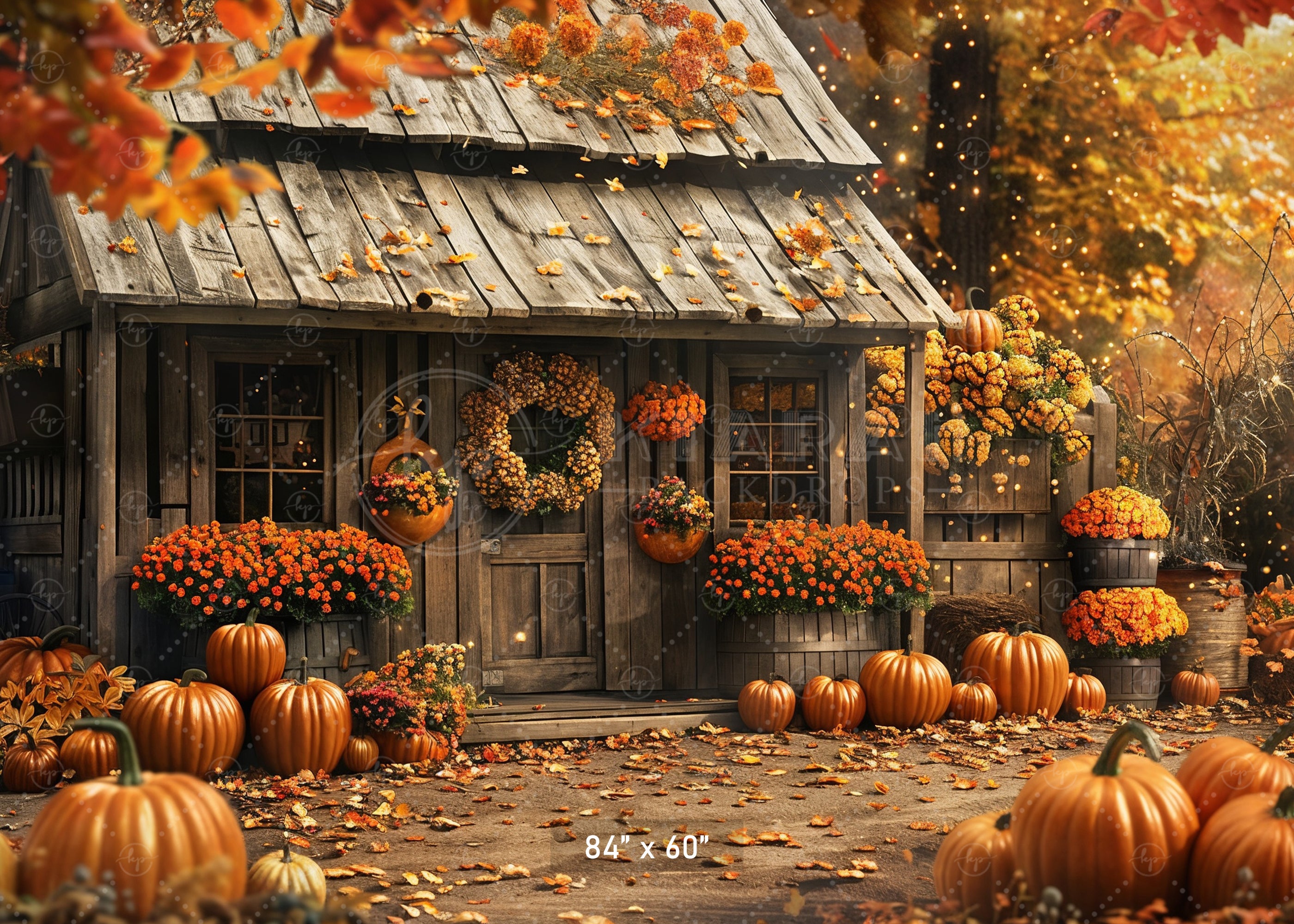 Autumn Cottage Garden Backdrop