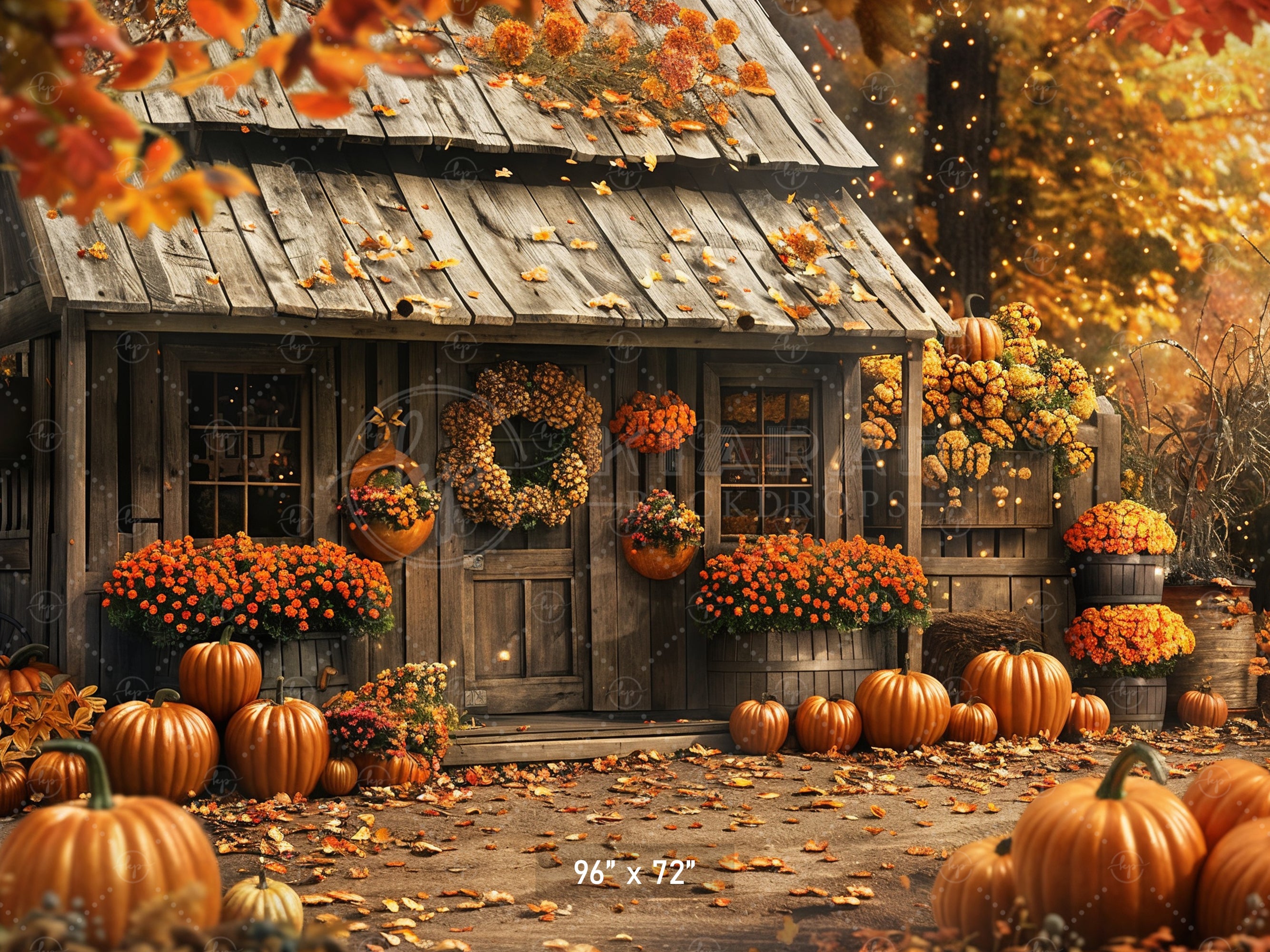 Autumn Cottage Garden Backdrop