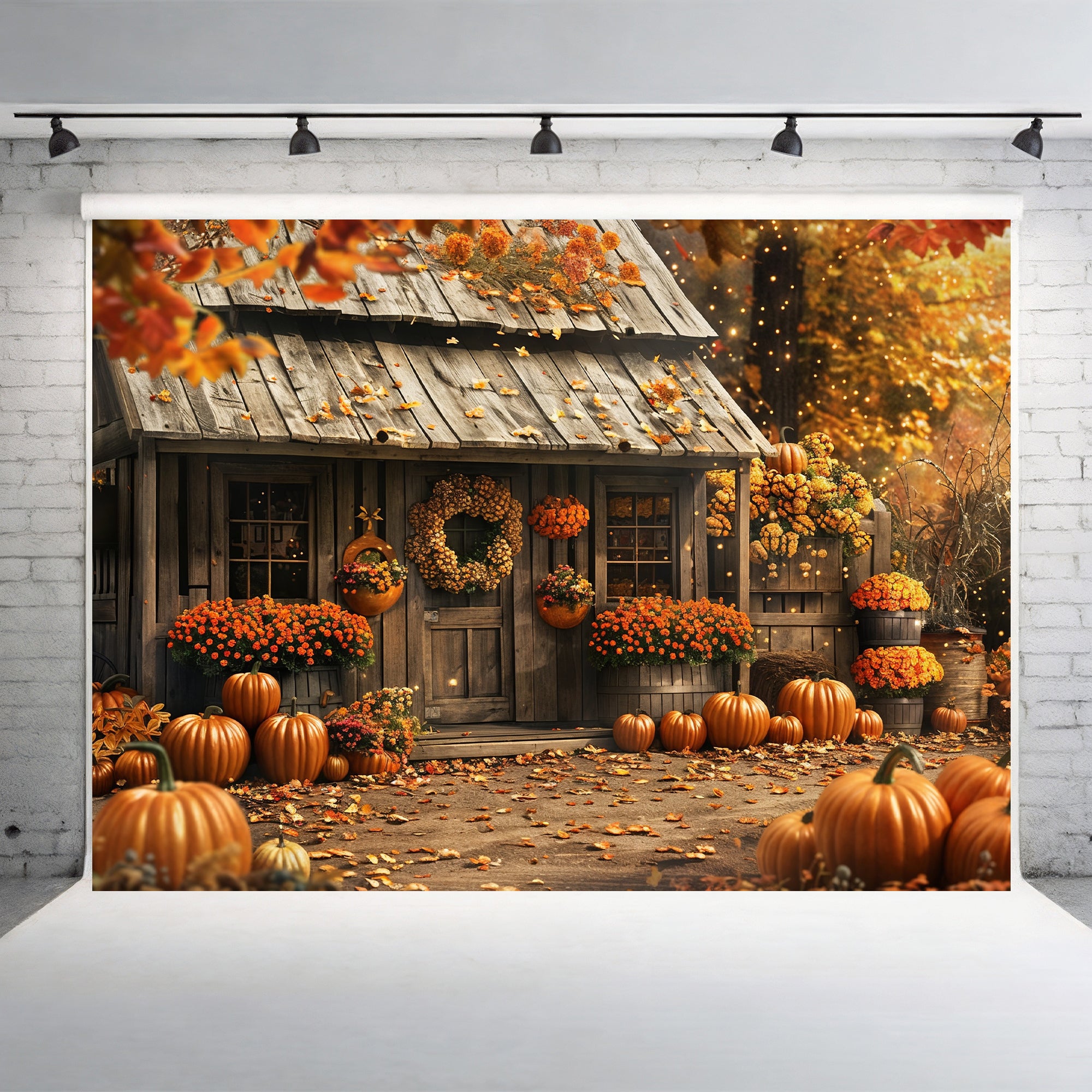 Autumn Cottage Garden Backdrop