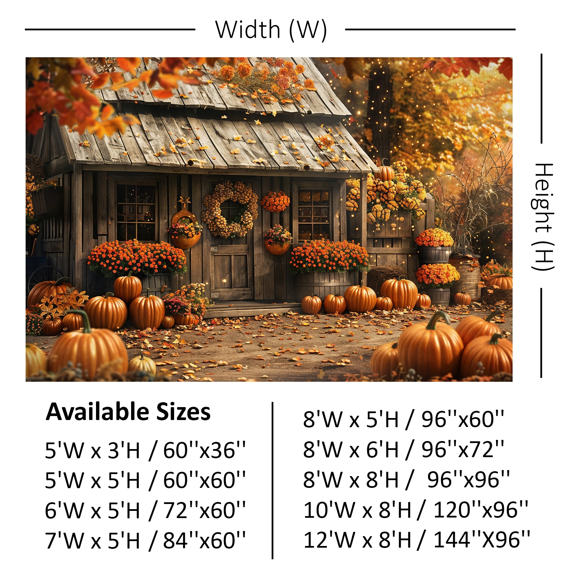 Autumn Cottage Garden Backdrop