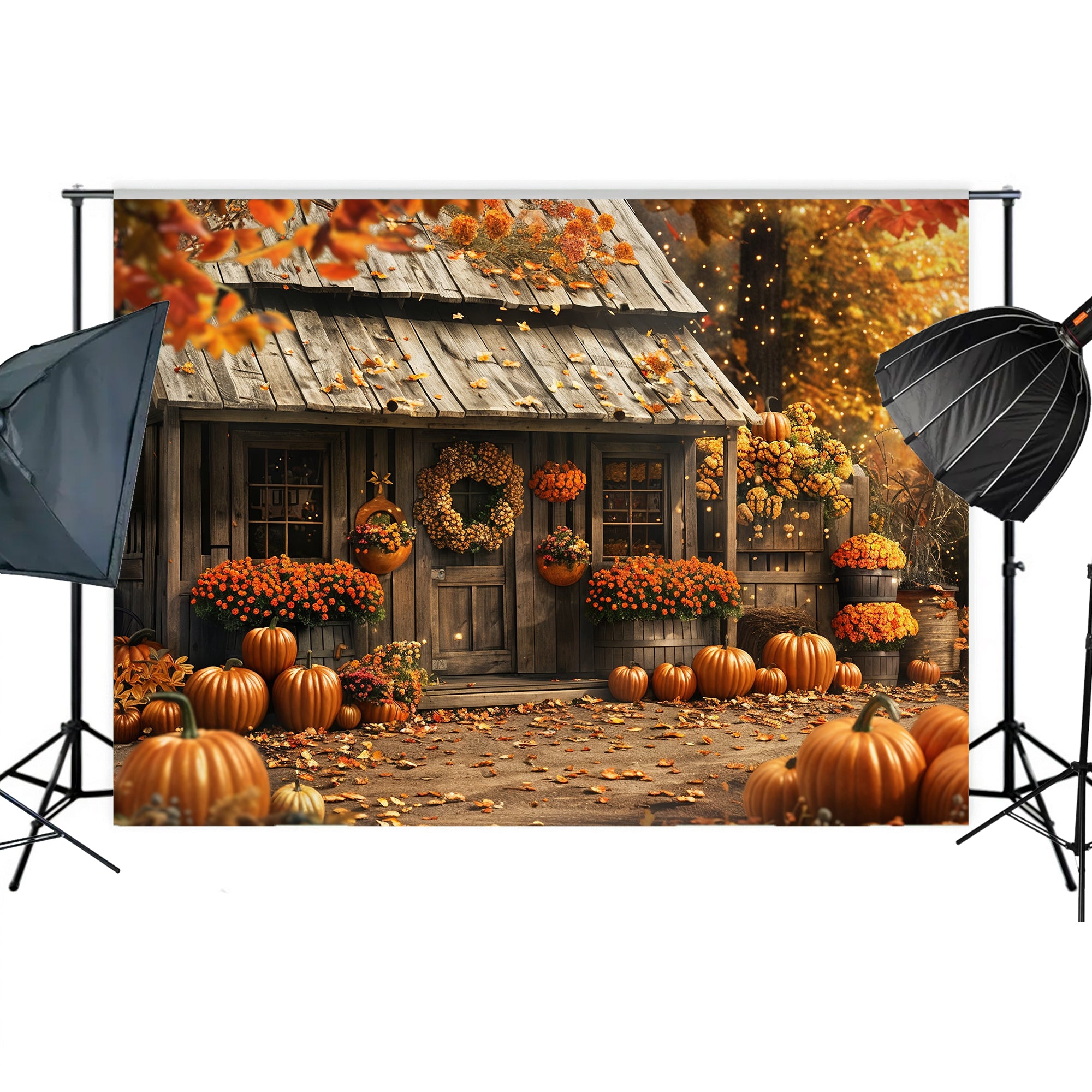 Autumn Cottage Garden Backdrop