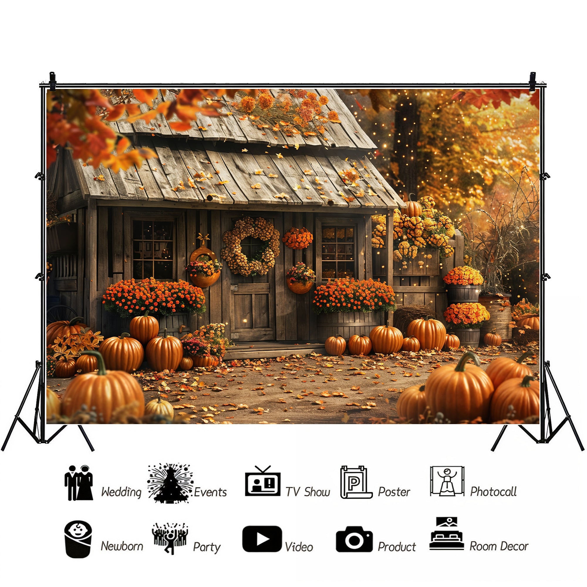 Autumn Cottage Garden Backdrop