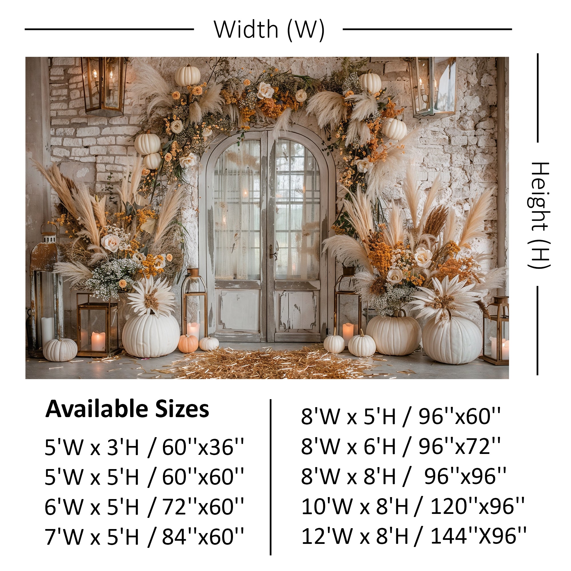Elegant Rustic Door with Fall Florals Backdrop