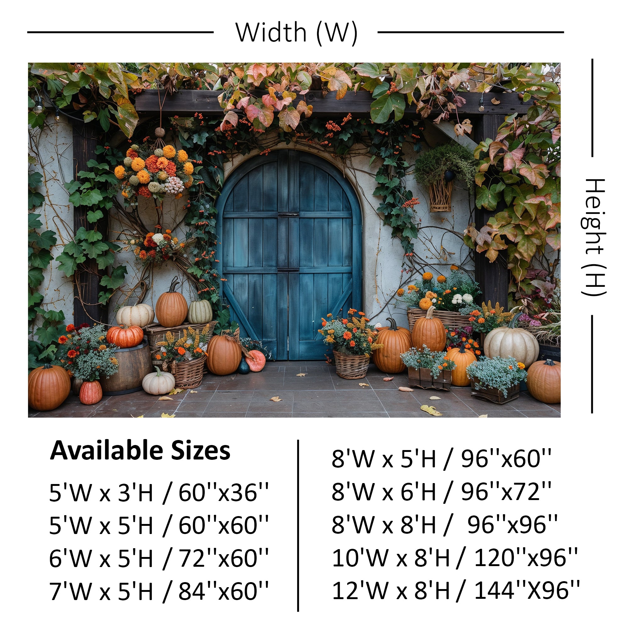 Rustic Autumn Garden Door Backdrop