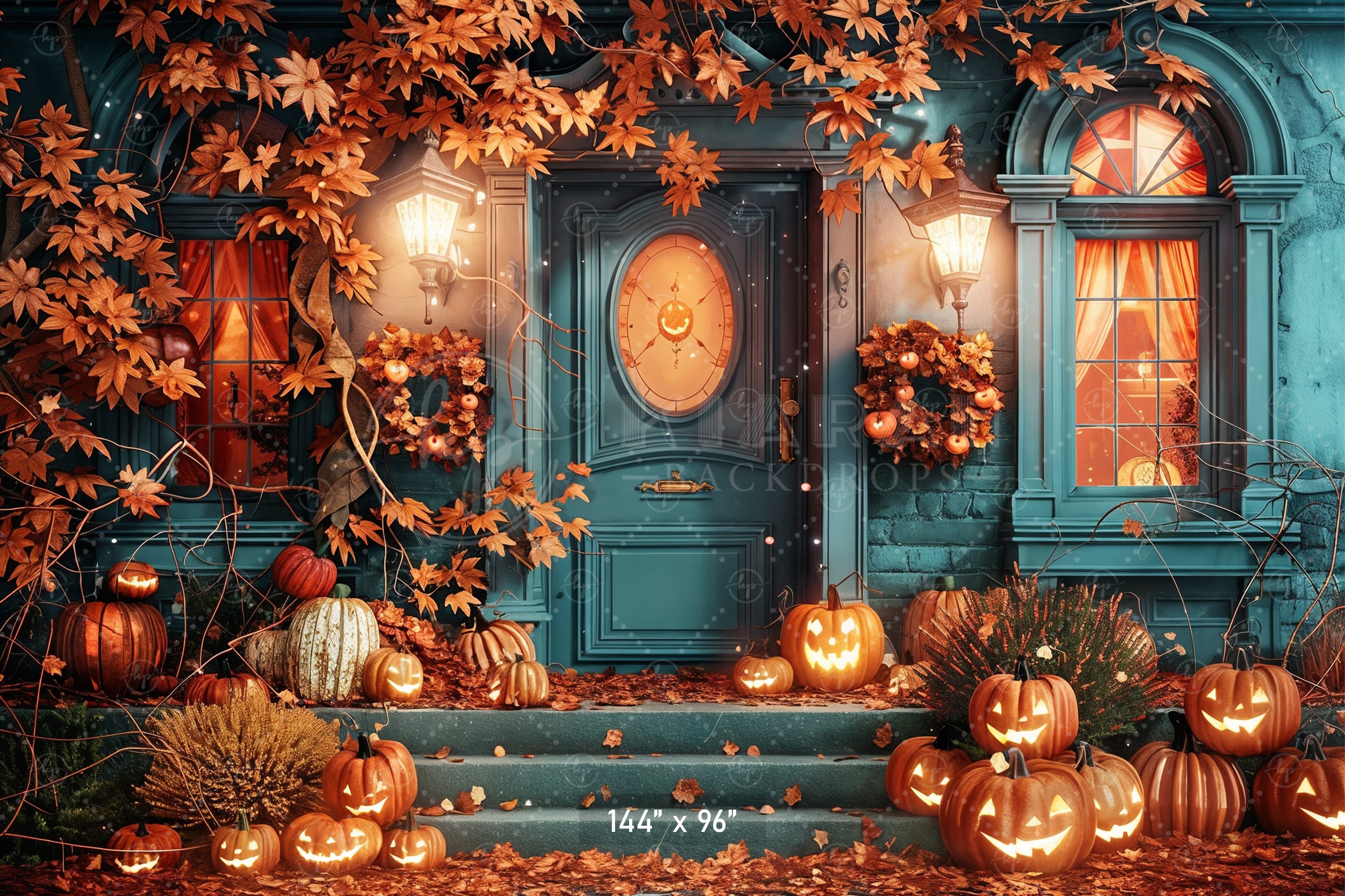 Enchanted Halloween Doorstep Backdrop