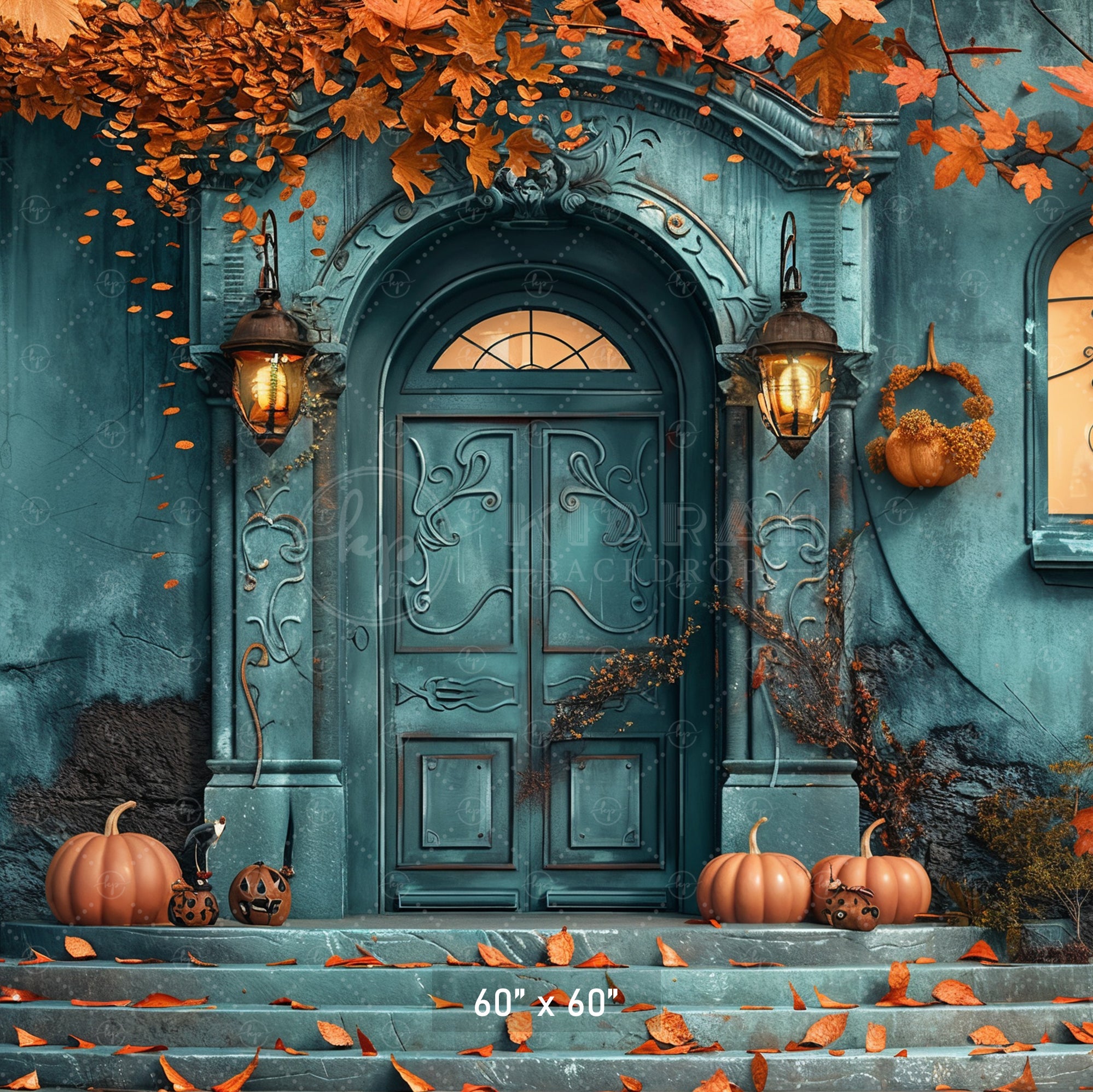 Haunted Autumn Manor Backdrop