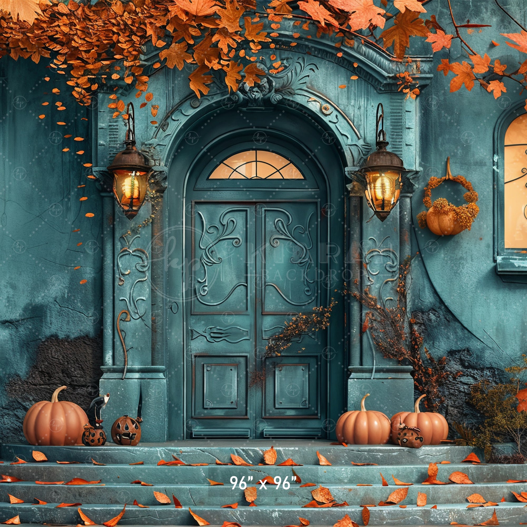 Haunted Autumn Manor Backdrop