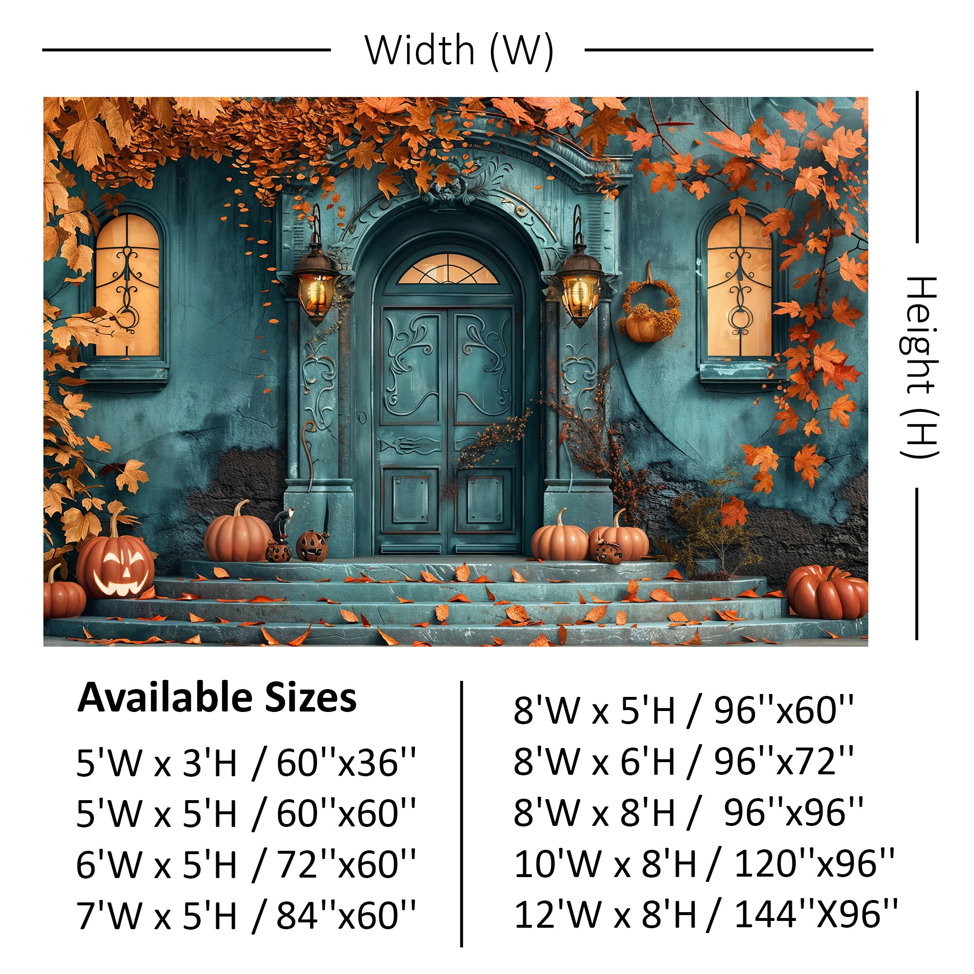 Haunted Autumn Manor Backdrop