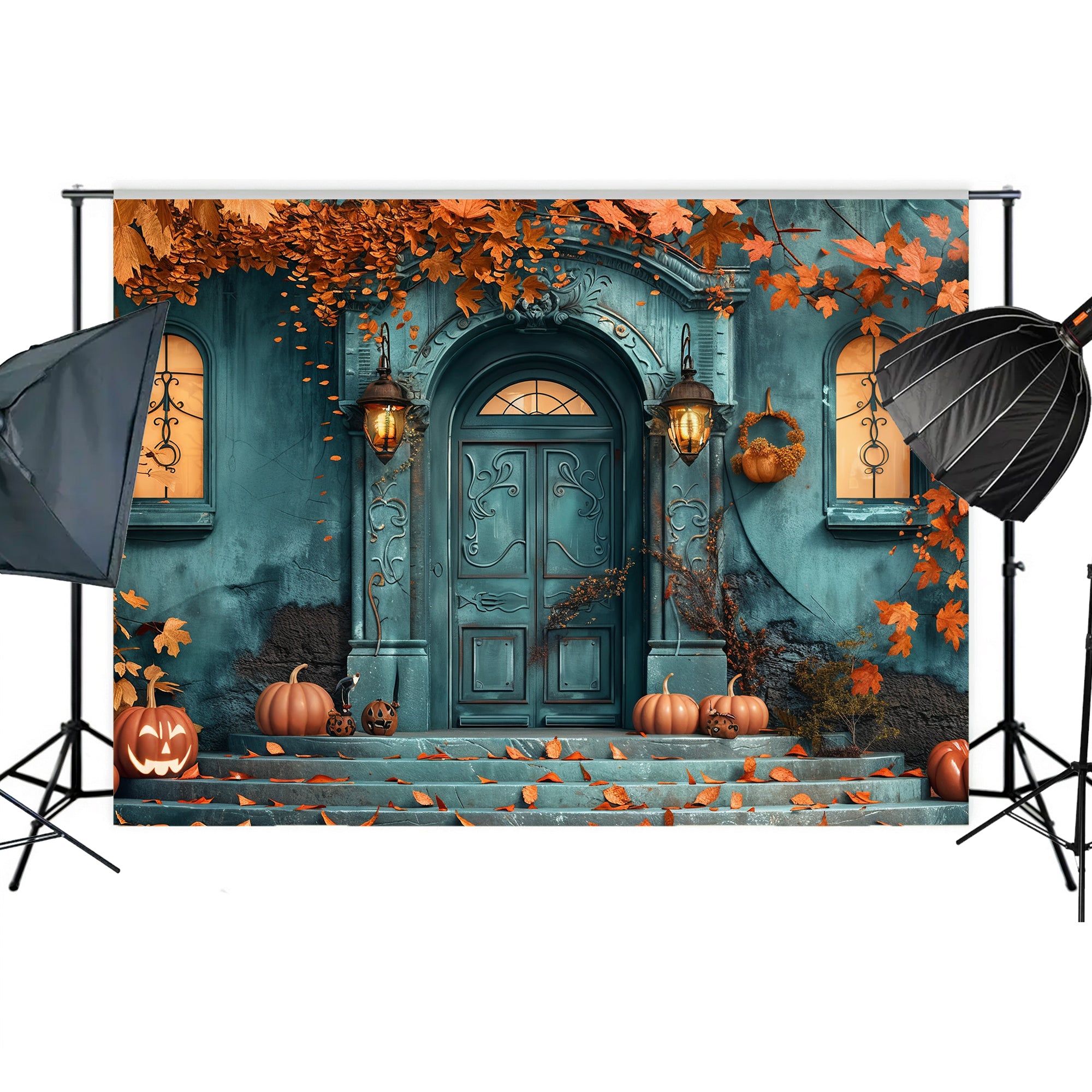 Haunted Autumn Manor Backdrop