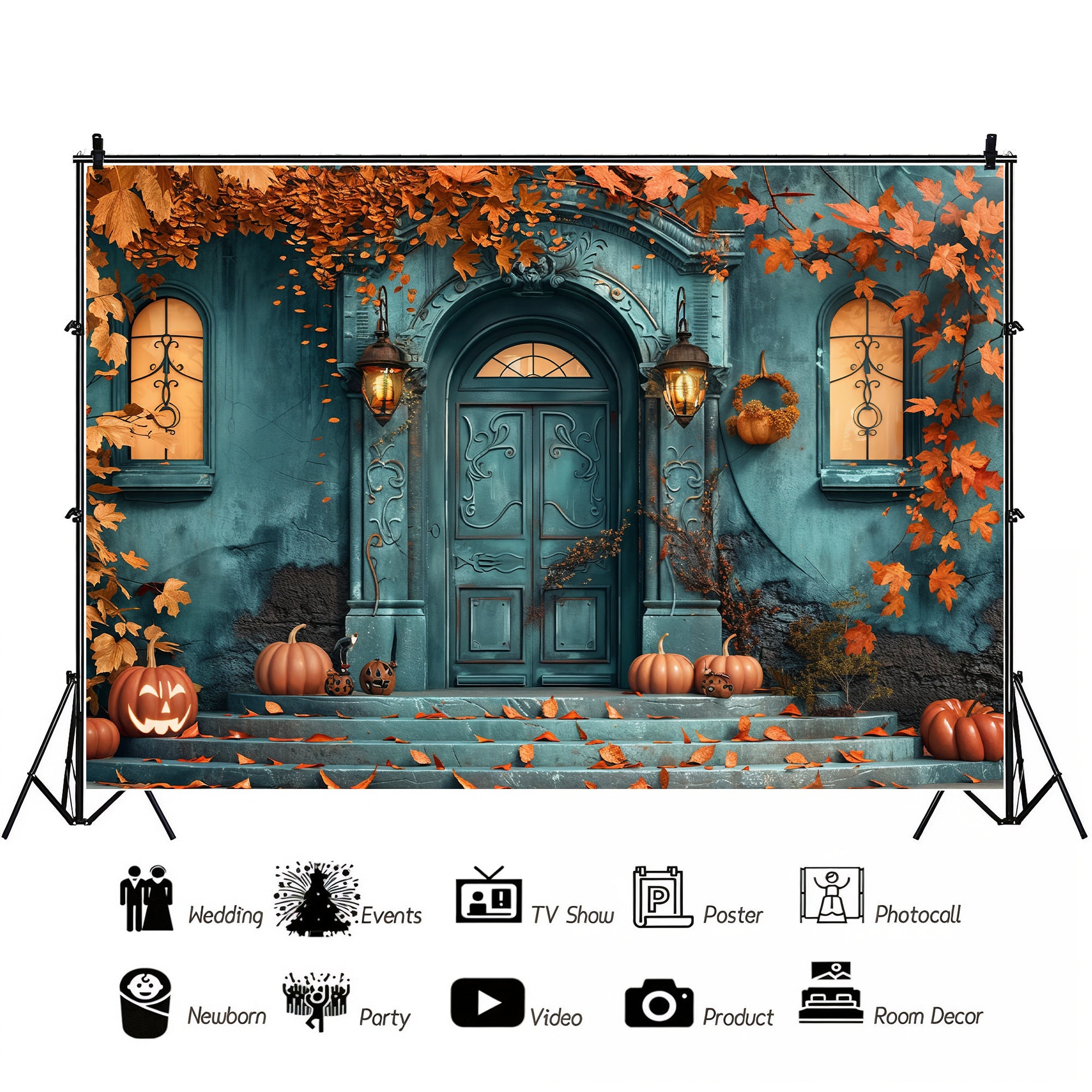Haunted Autumn Manor Backdrop