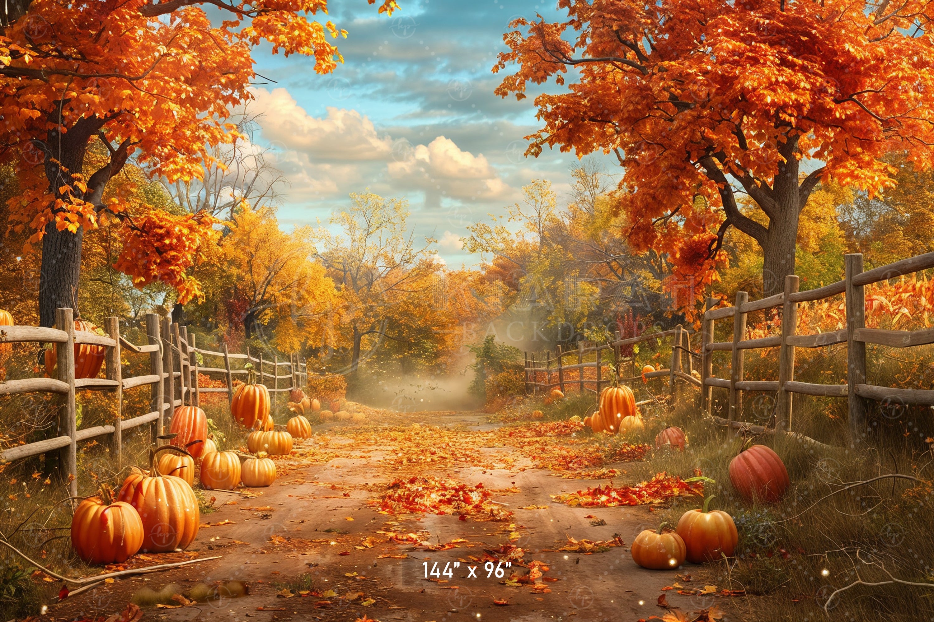 Rustic Autumn Pathway Backdrop