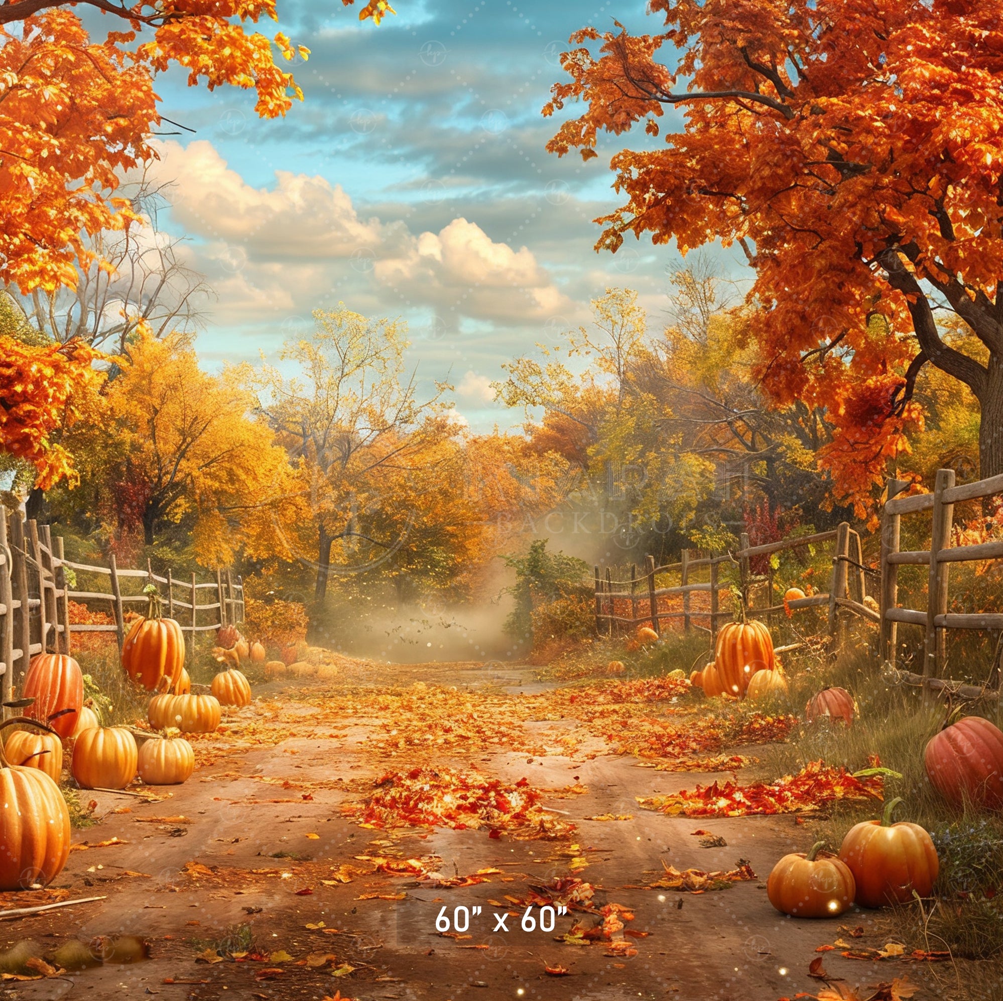 Rustic Autumn Pathway Backdrop