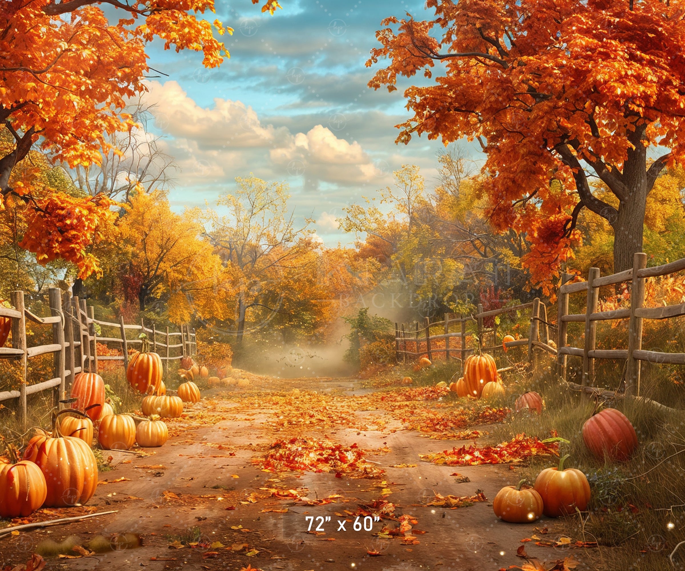Rustic Autumn Pathway Backdrop