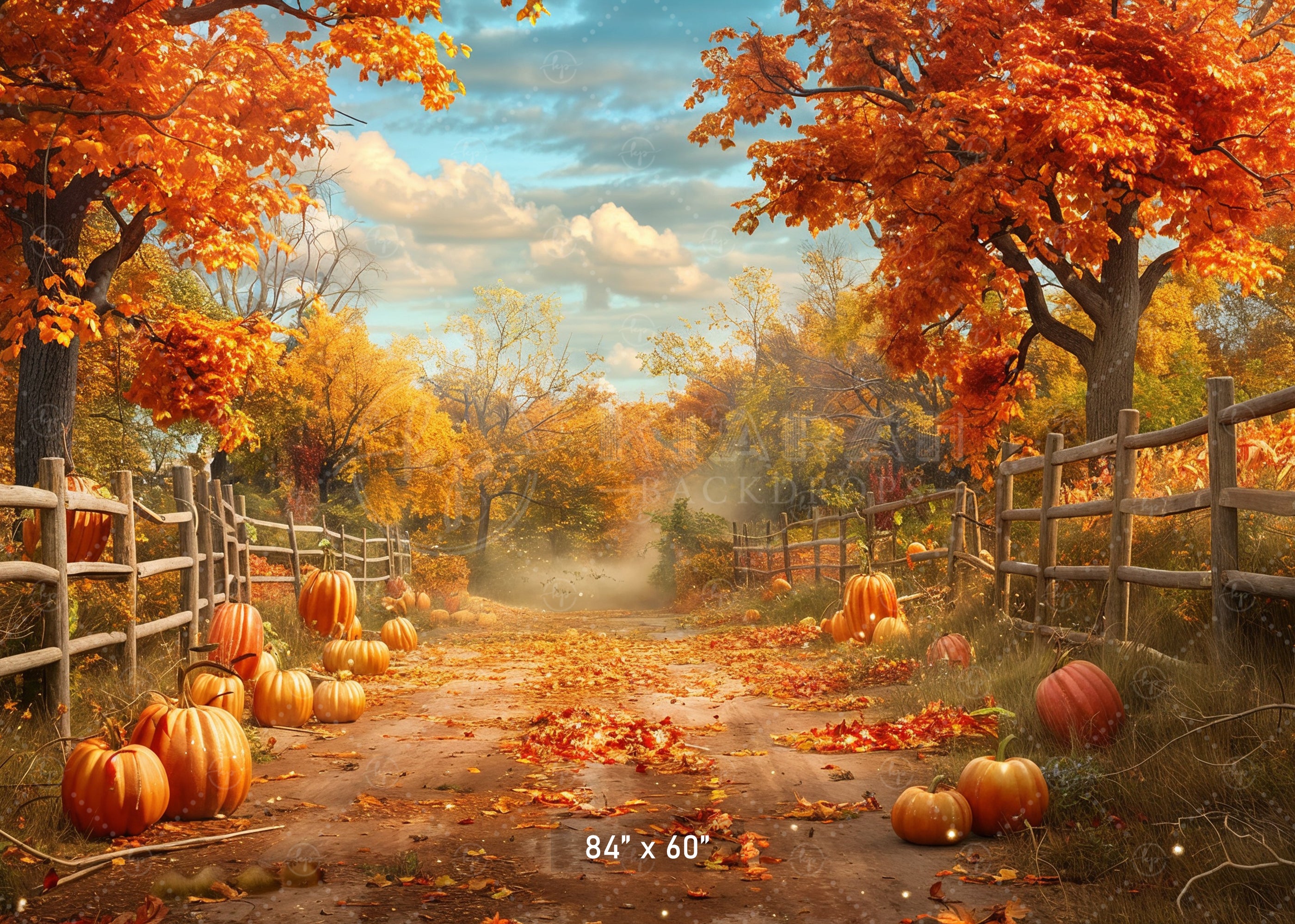 Rustic Autumn Pathway Backdrop