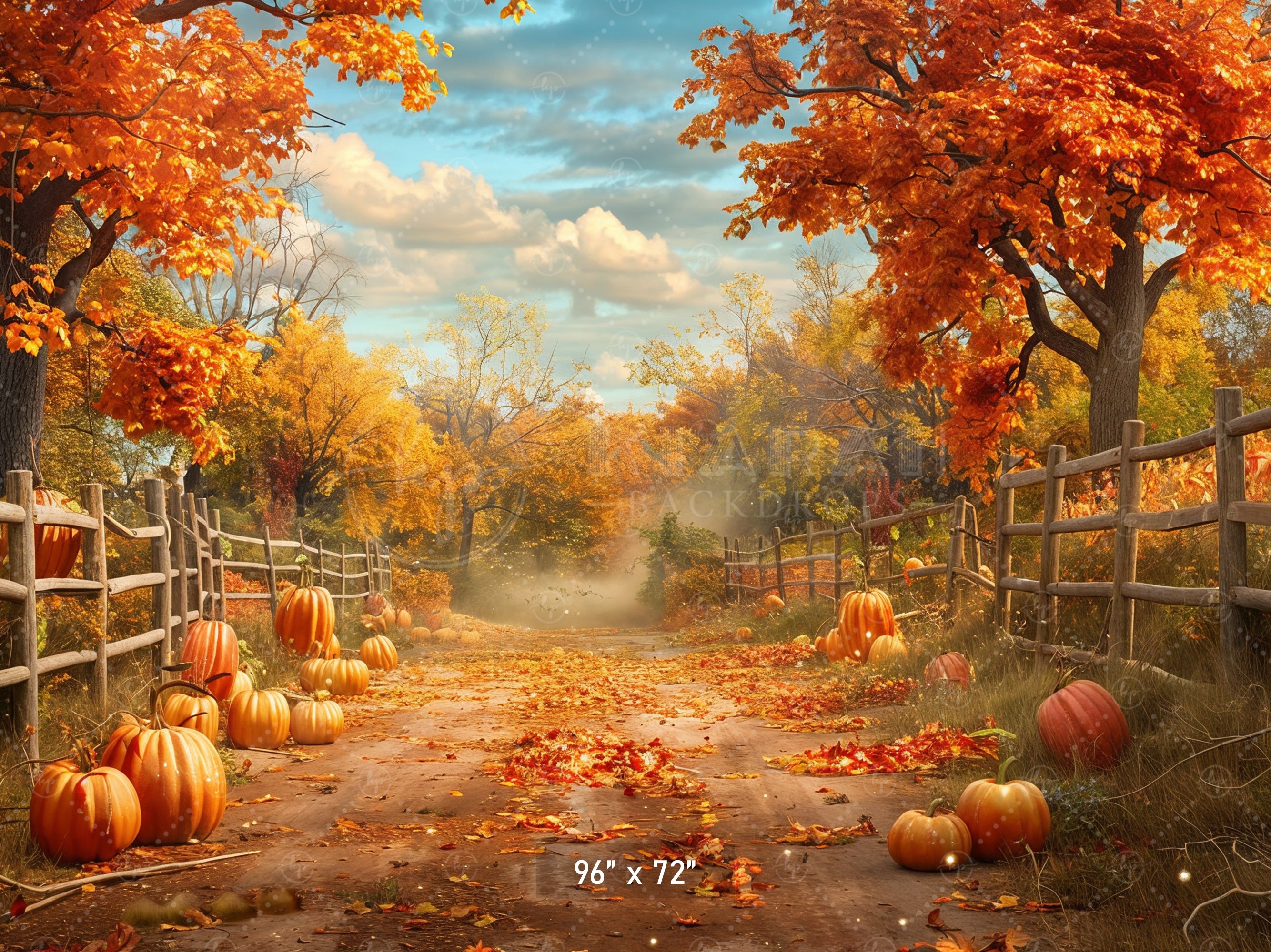 Rustic Autumn Pathway Backdrop