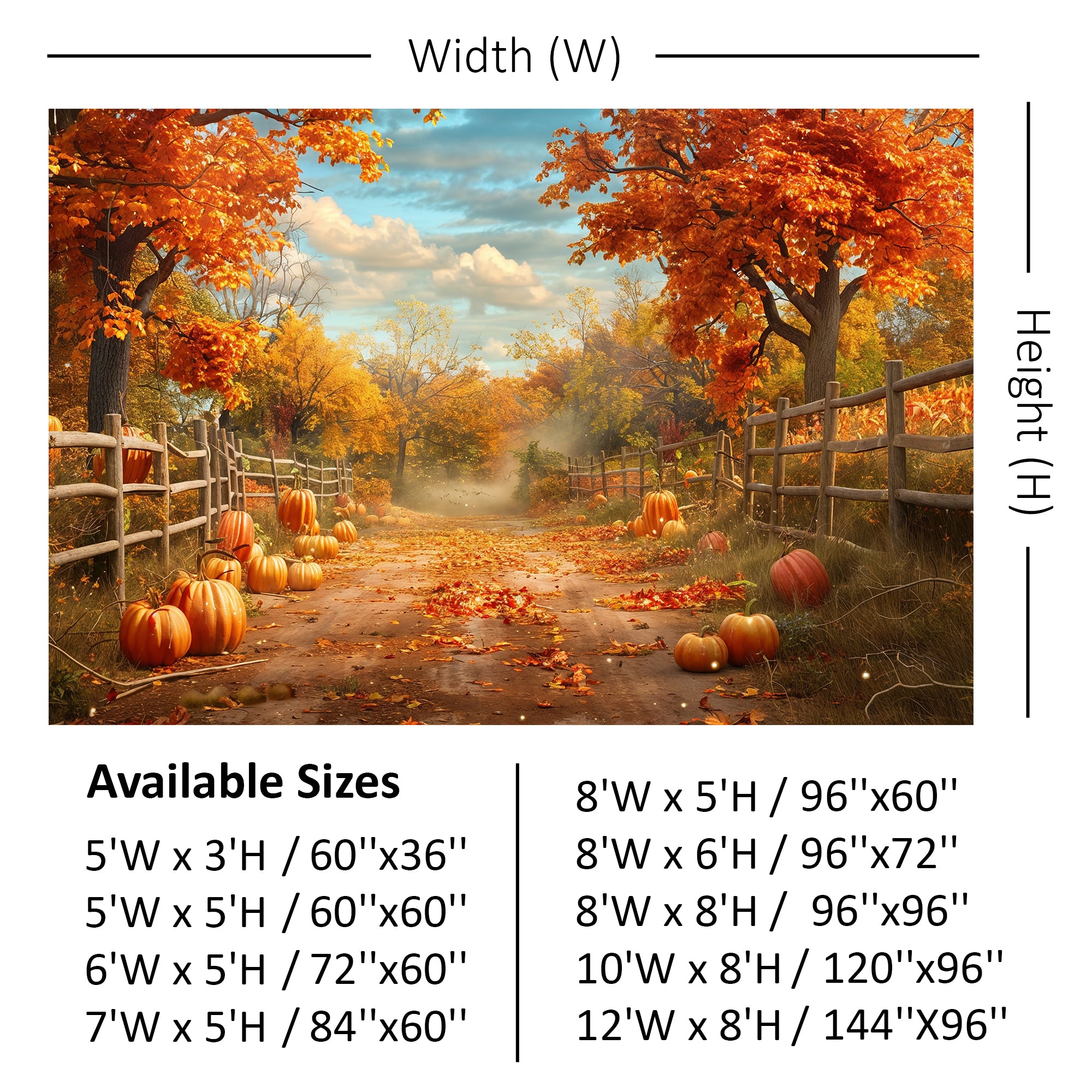Rustic Autumn Pathway Backdrop