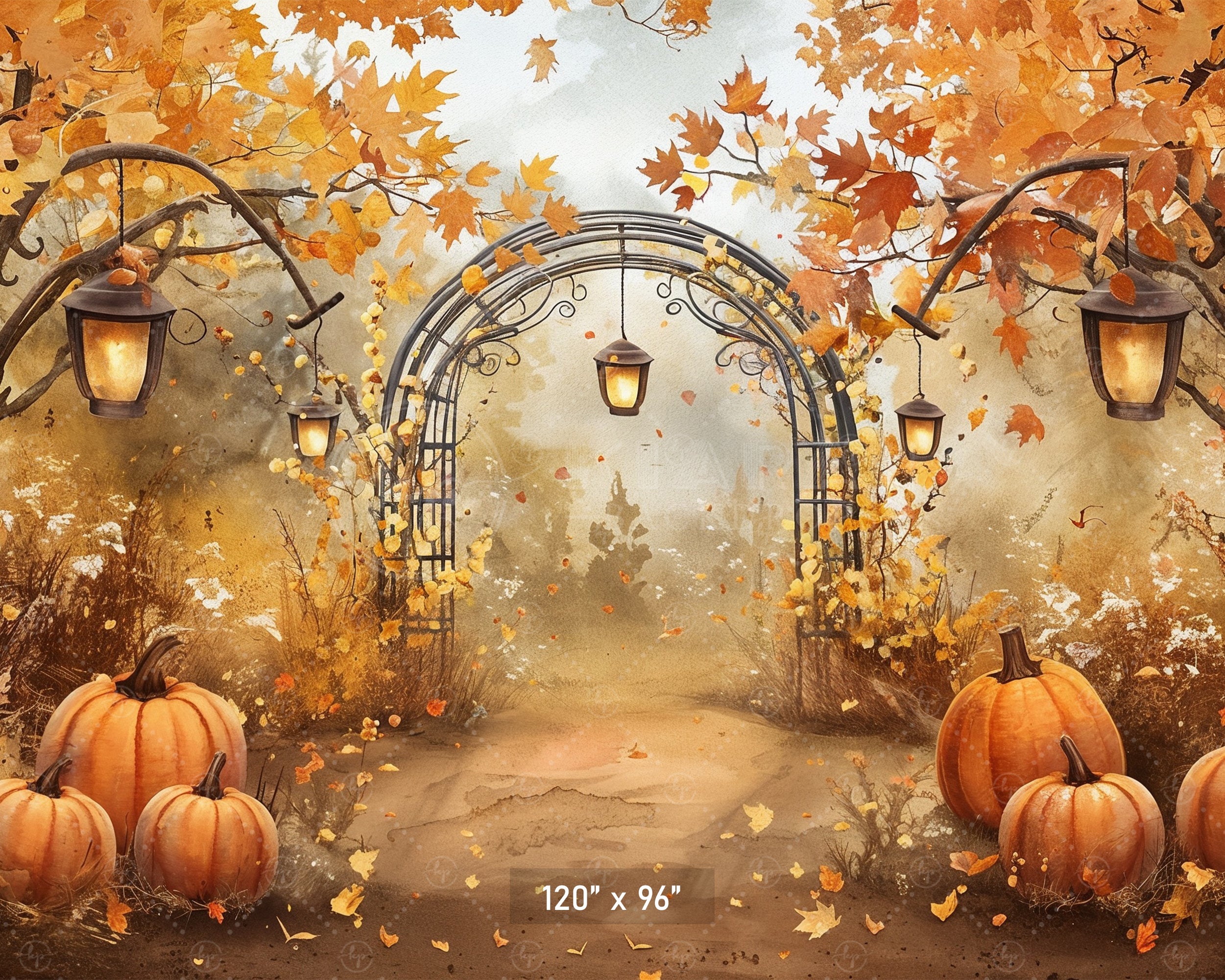 Autumn Lantern Archway Backdrop