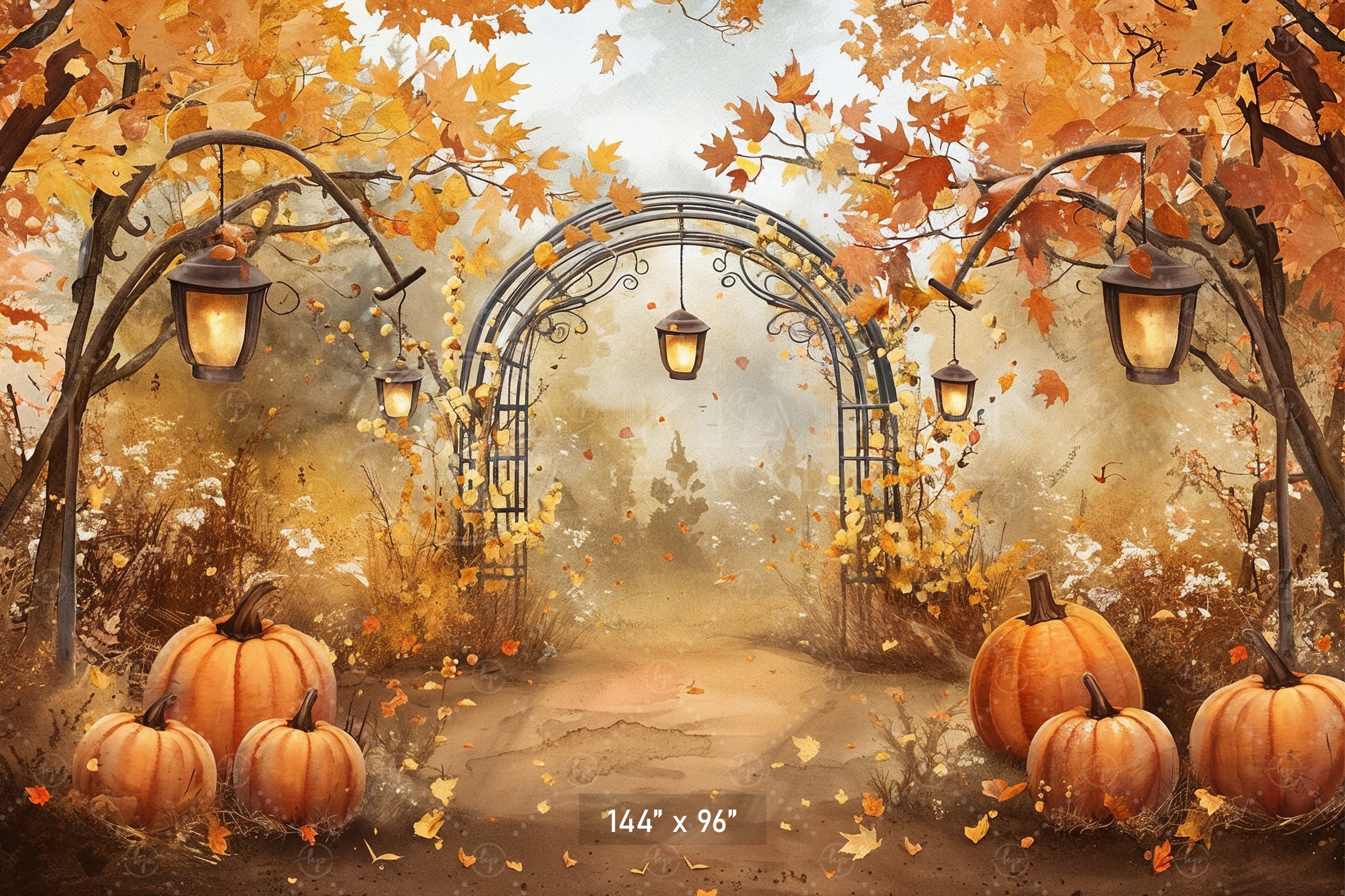 Autumn Lantern Archway Backdrop
