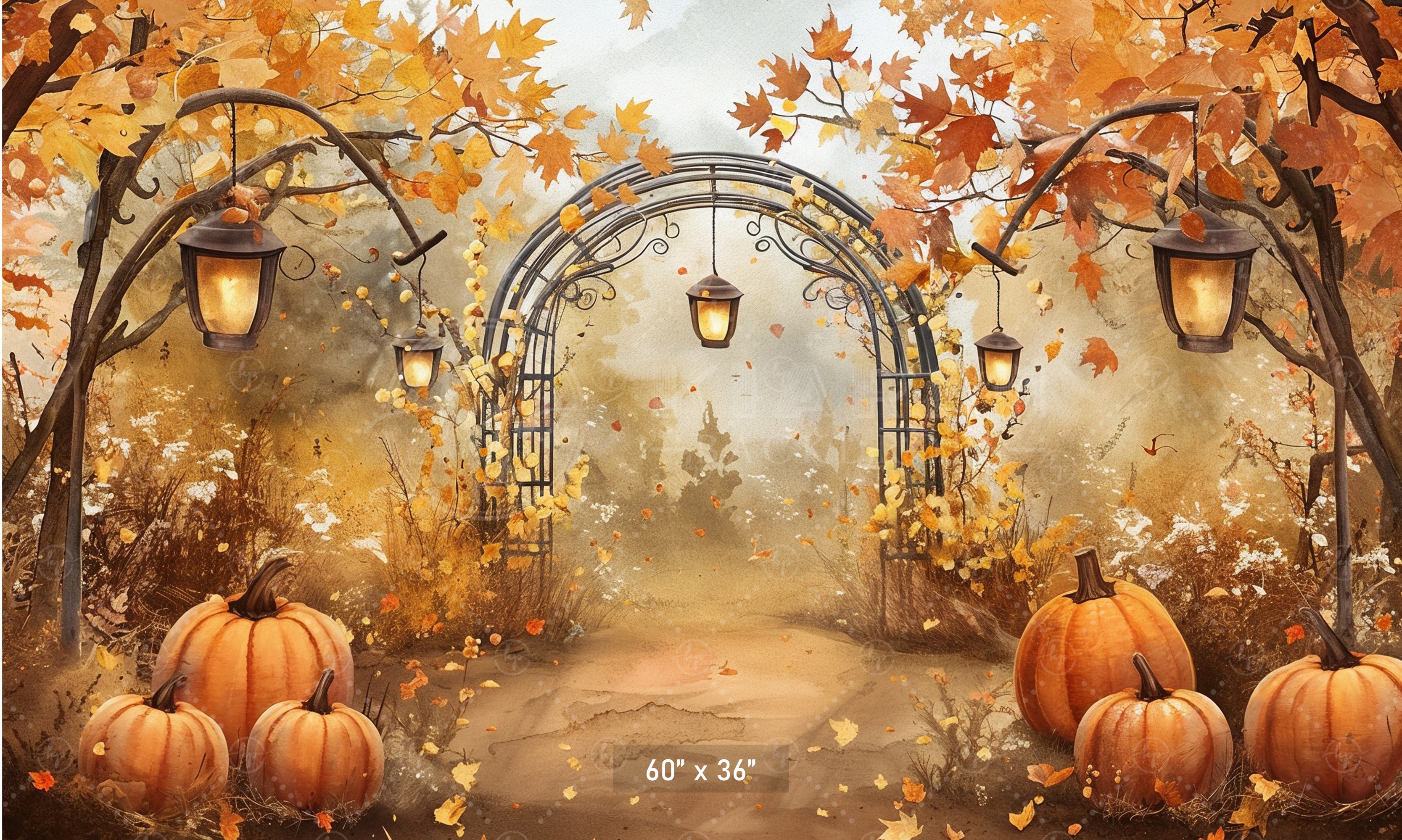 Autumn Lantern Archway Backdrop