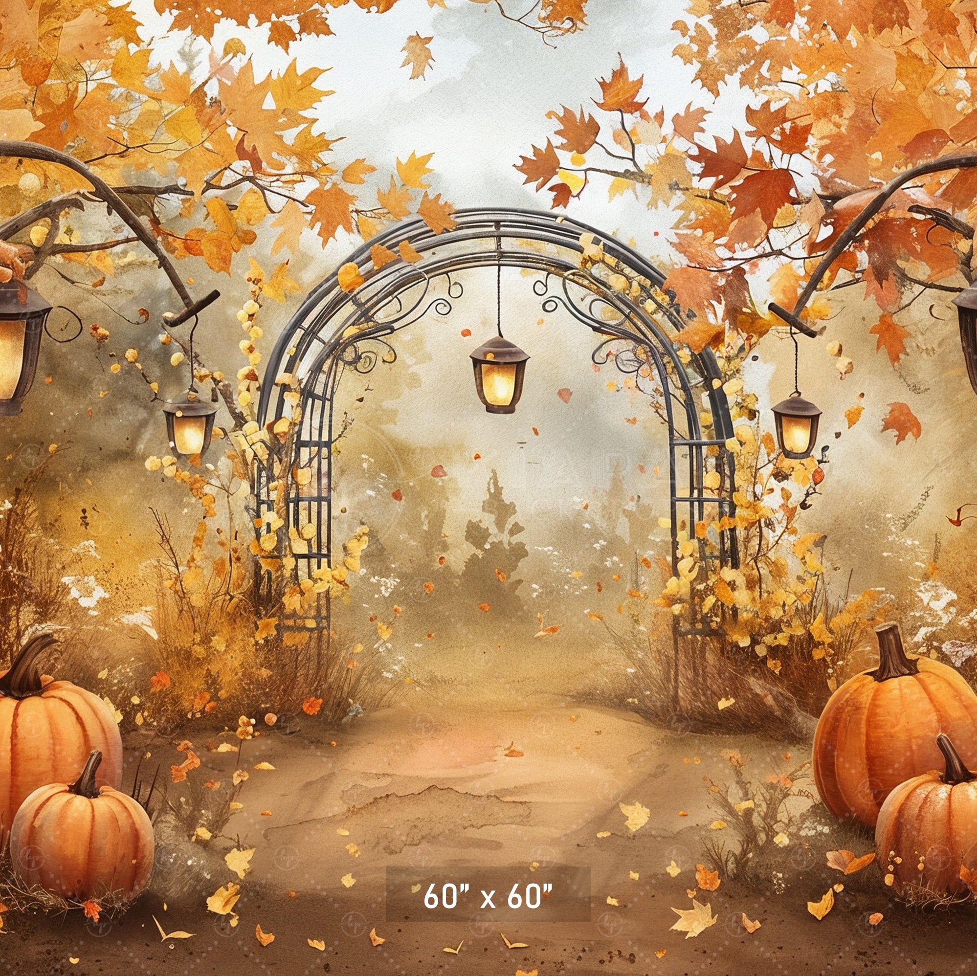 Autumn Lantern Archway Backdrop