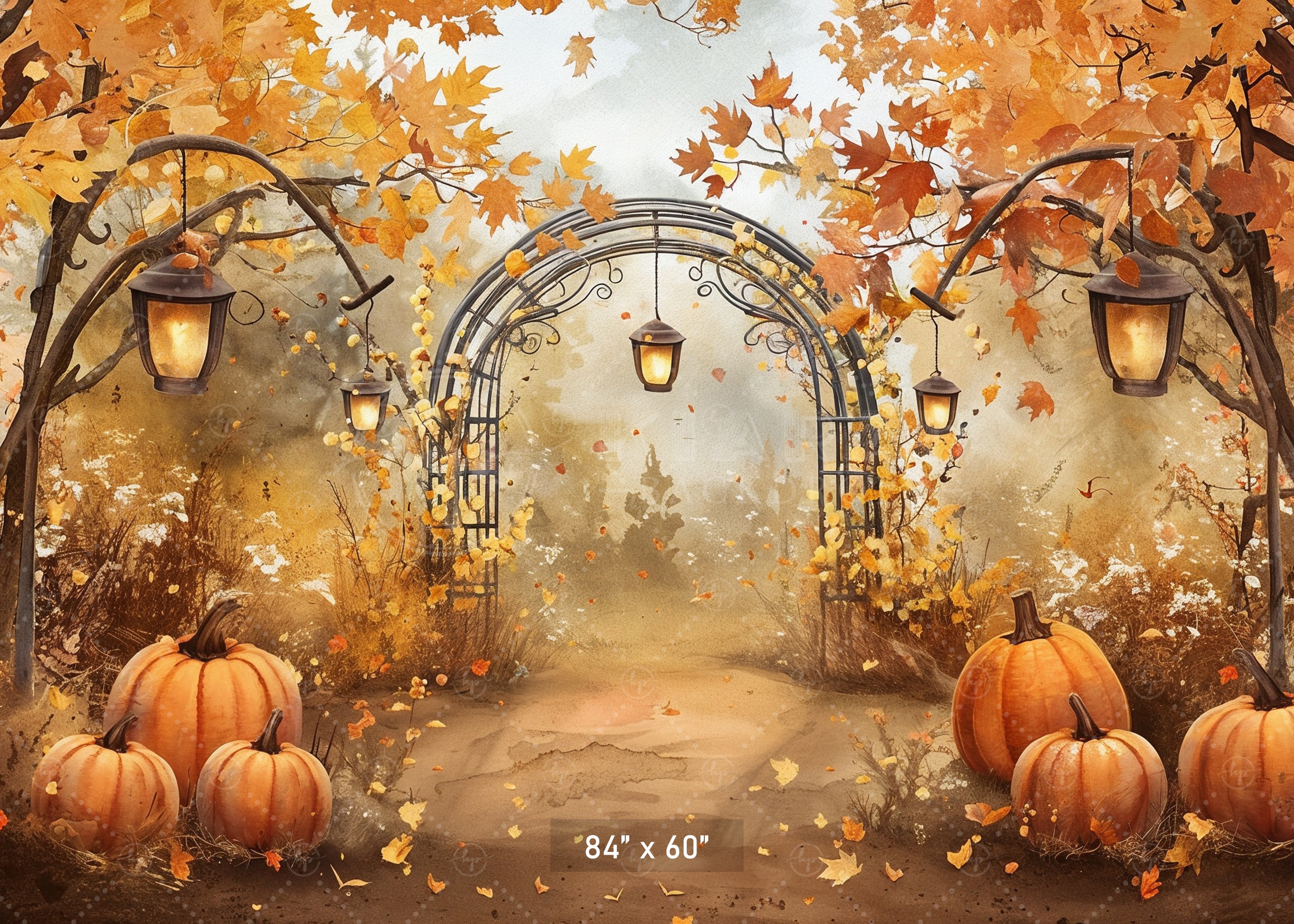 Autumn Lantern Archway Backdrop