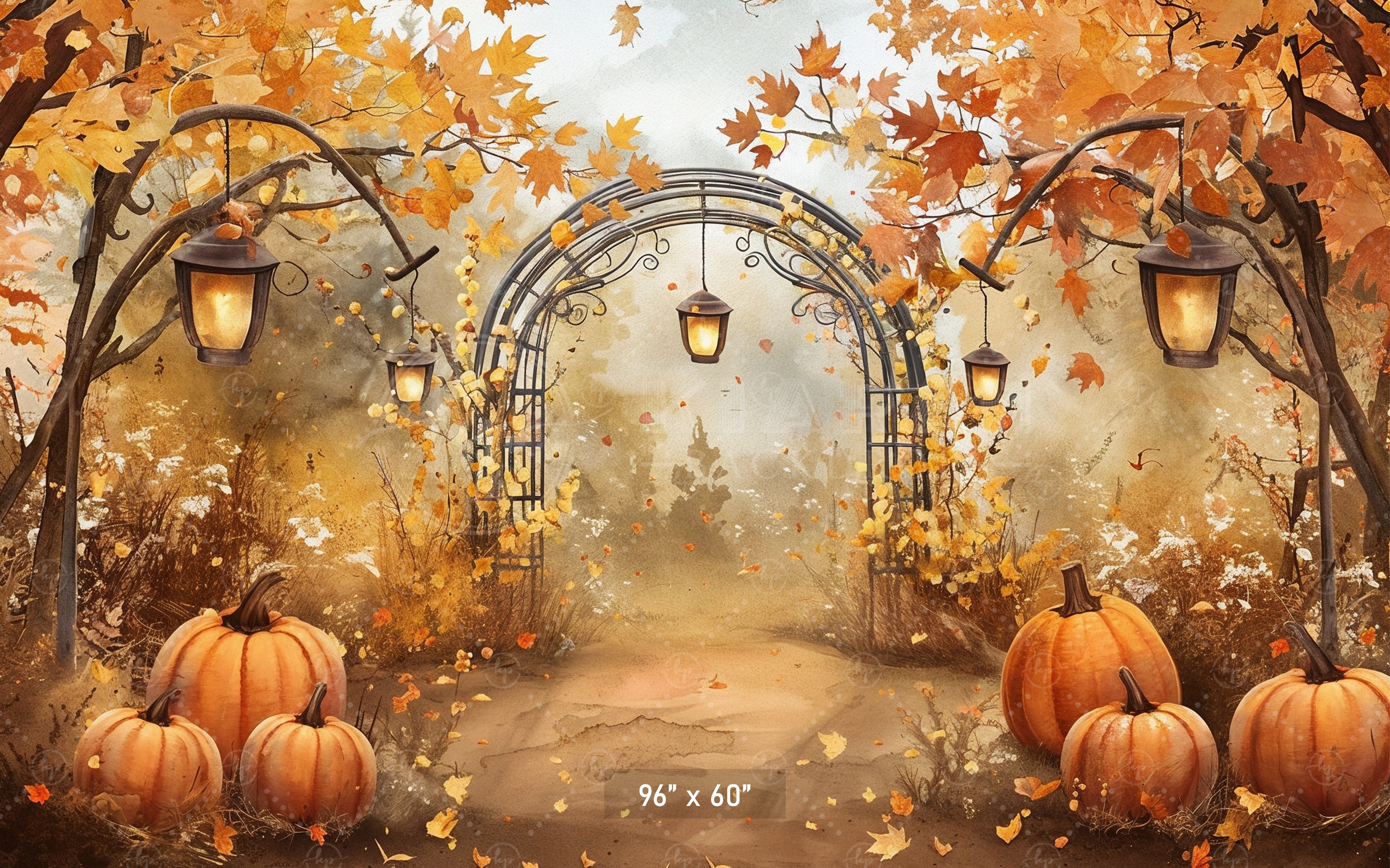 Autumn Lantern Archway Backdrop