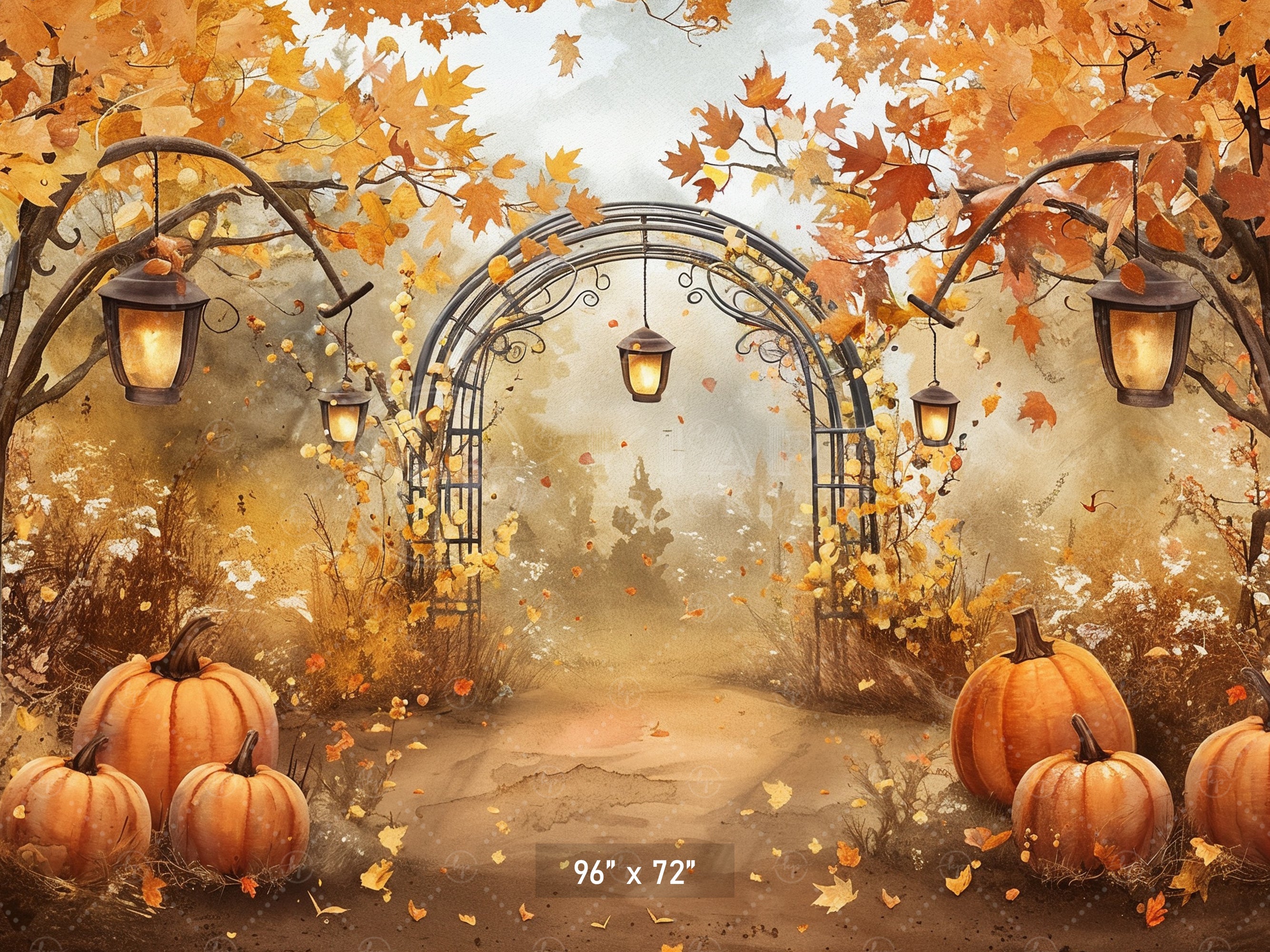 Autumn Lantern Archway Backdrop