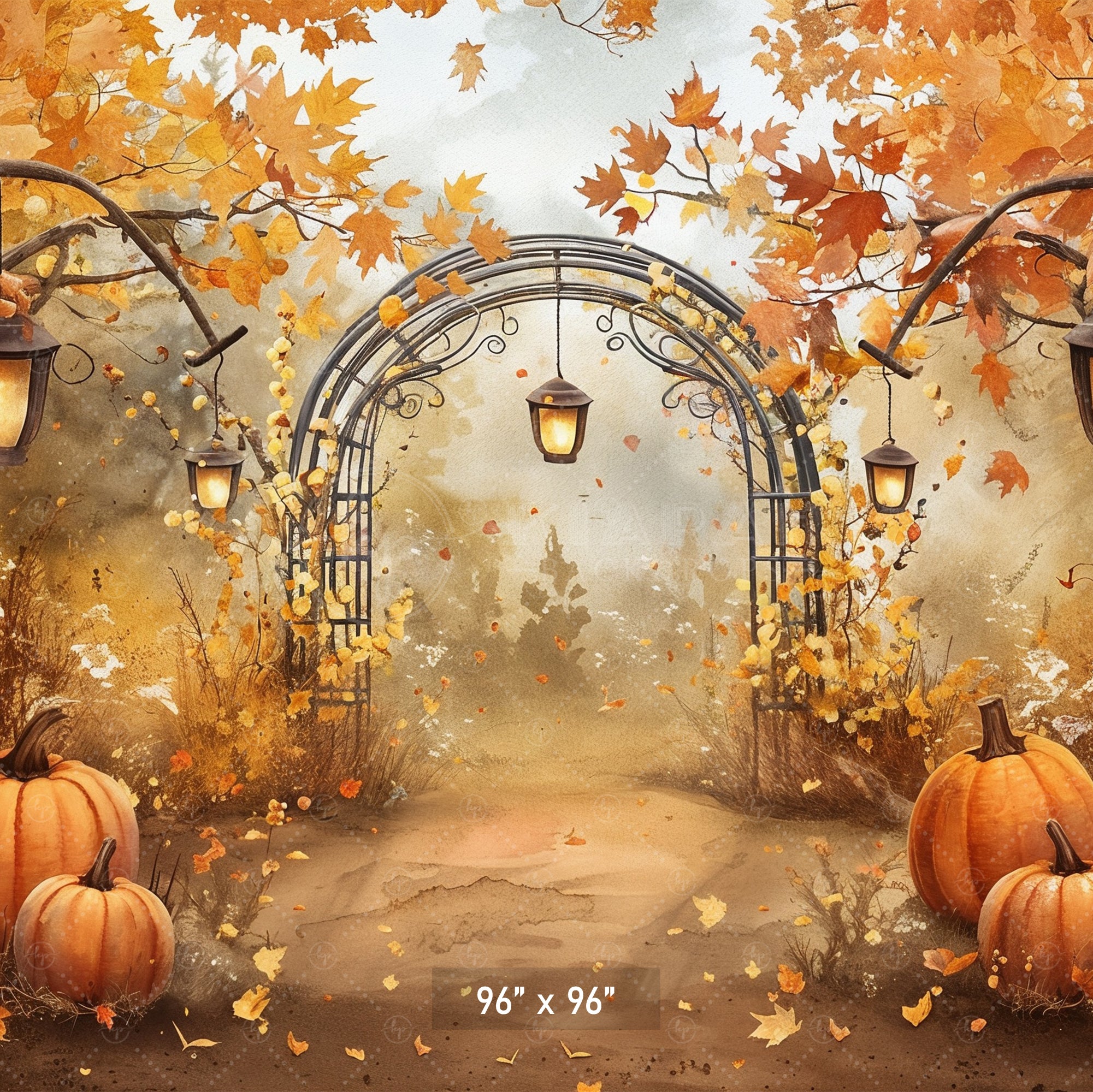 Autumn Lantern Archway Backdrop
