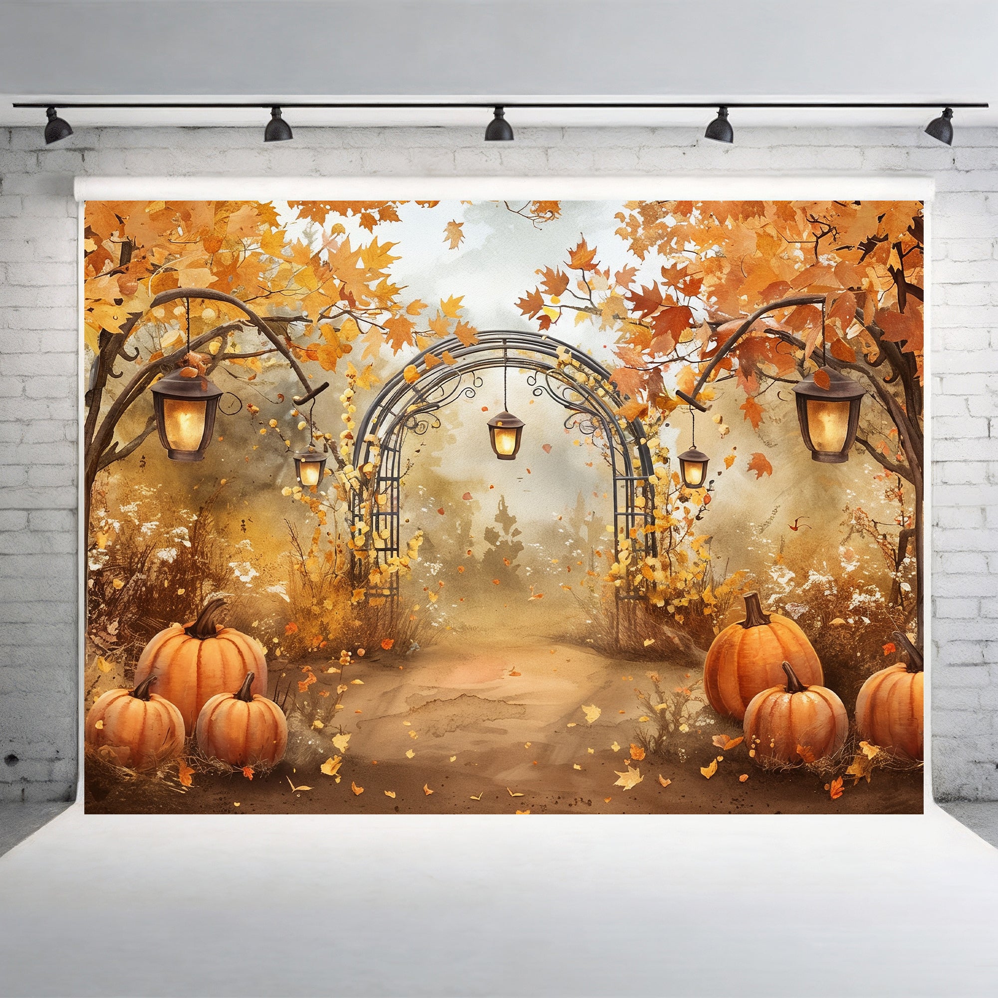 Autumn Lantern Archway Backdrop