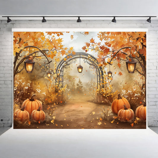 Autumn Lantern Archway Backdrop