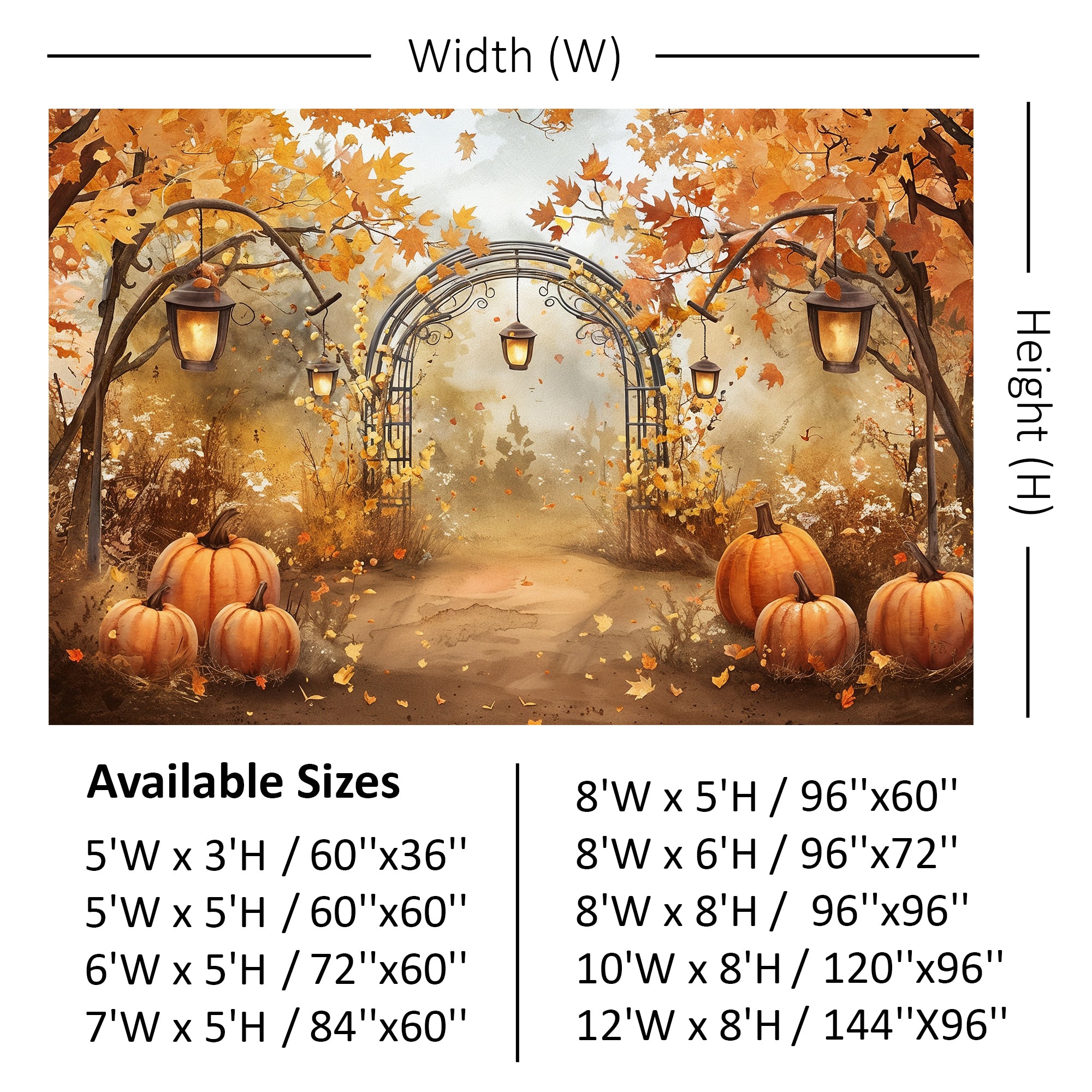 Autumn Lantern Archway Backdrop