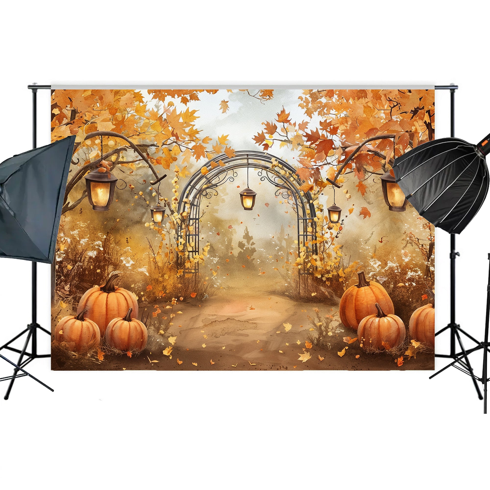 Autumn Lantern Archway Backdrop