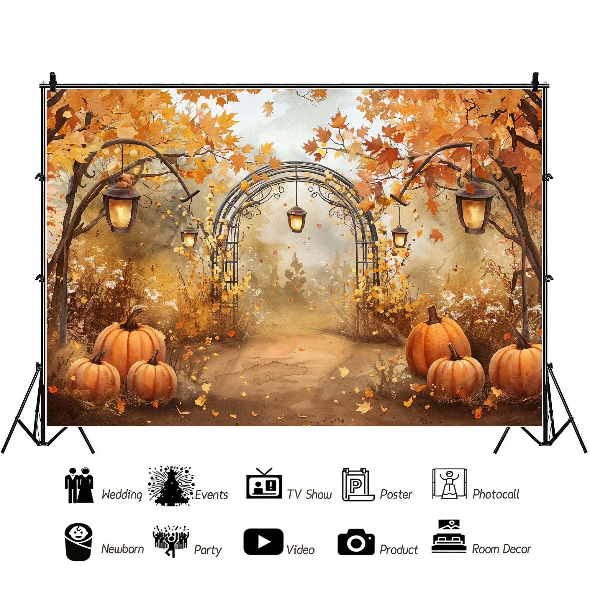 Autumn Lantern Archway Backdrop