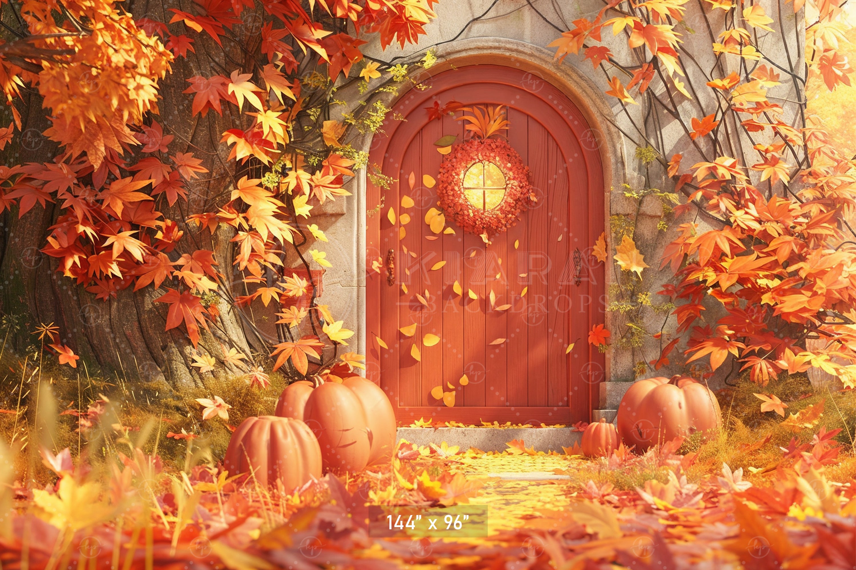 Autumn Enchanted Doorway Backdrop