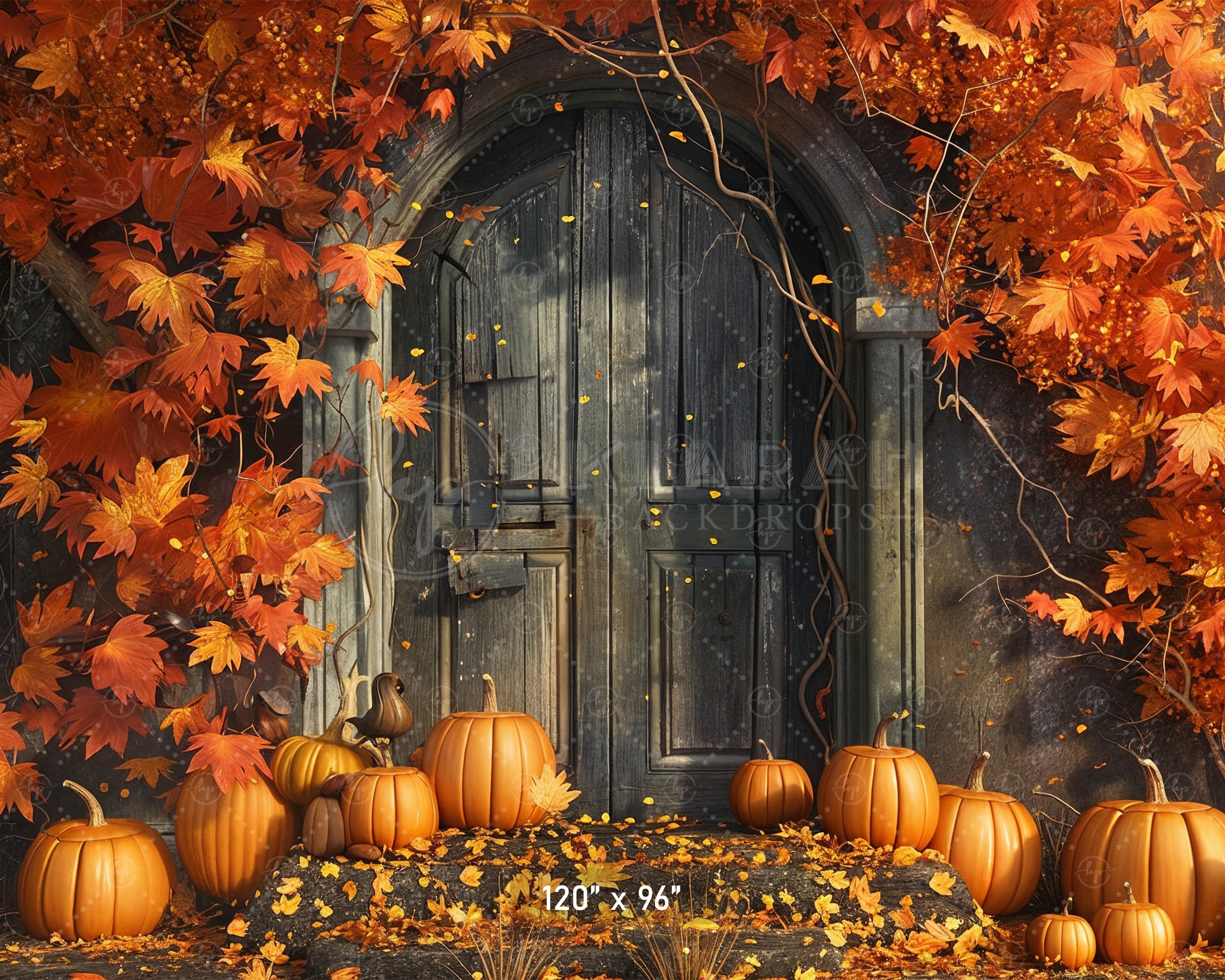 Haunted Autumn Door Bckdrop